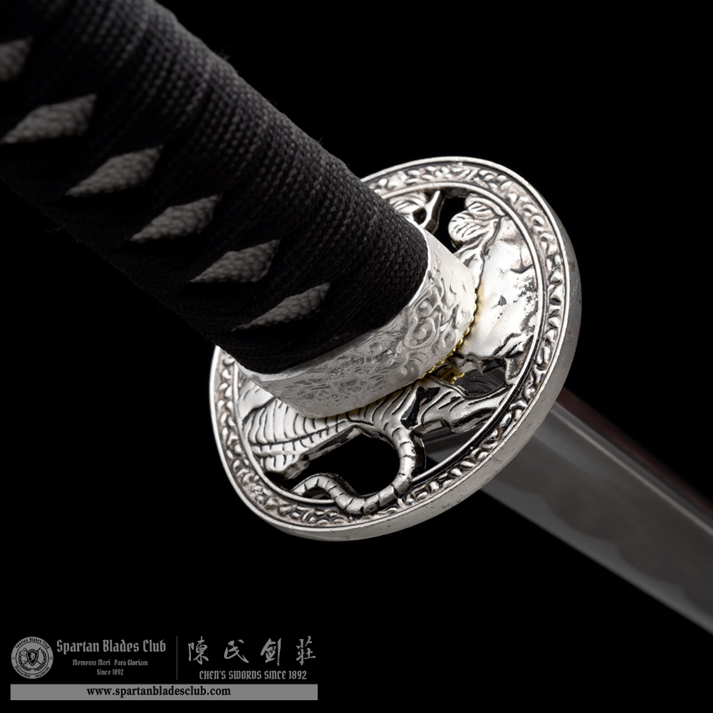 HW14 | Ginko Bushi Blade | Wakizashi | Tiger | Carbon Steel | Blue&Silvery | Tiger | Battle-Ready | Full-tang | Spartan Blades Club | CHEN'S SWORDS 1892 - Spartan Blades Club - 陳氏劍莊1892