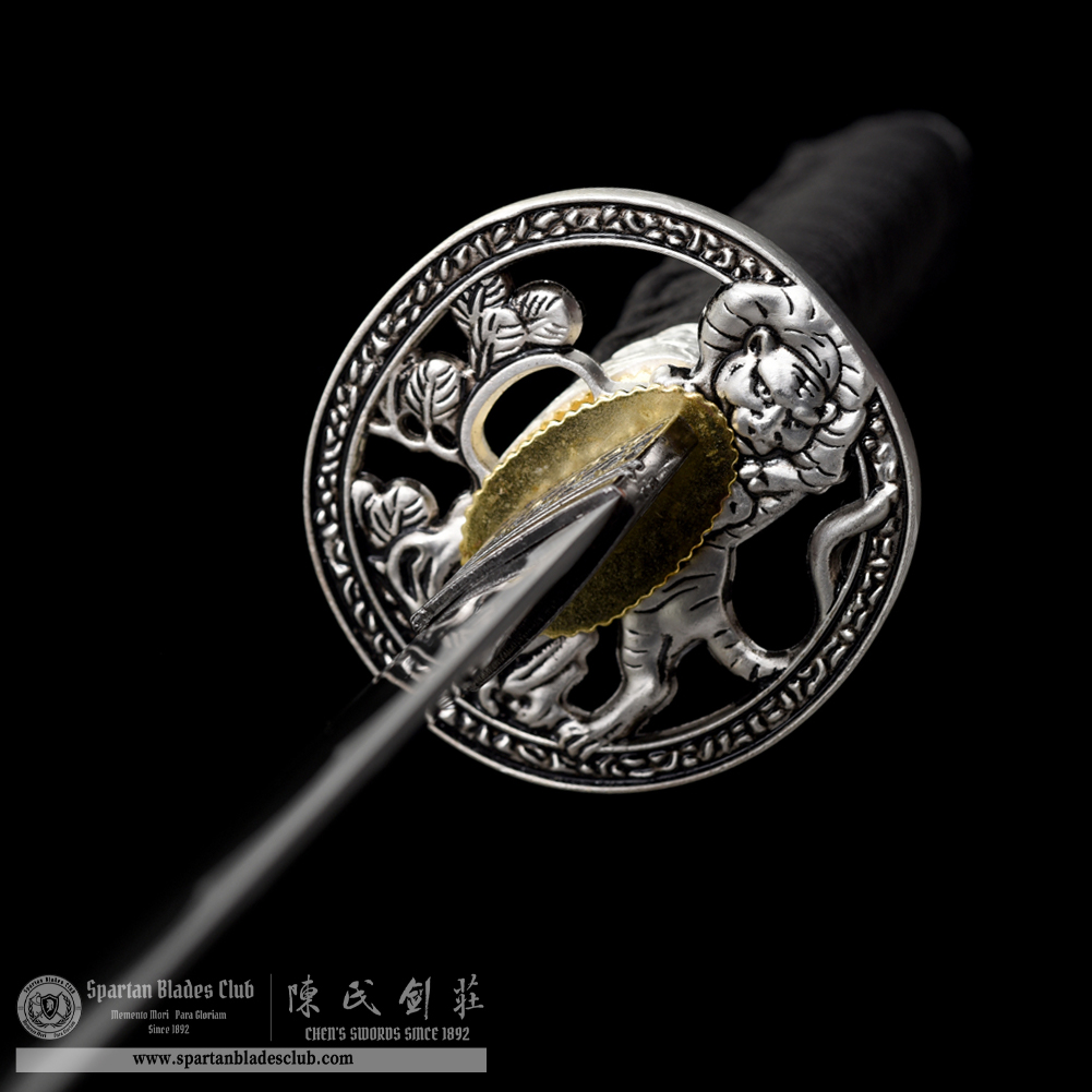 HW14 | Ginko Bushi Blade | Wakizashi | Tiger | Carbon Steel | Blue&Silvery | Tiger | Battle-Ready | Full-tang | Spartan Blades Club | CHEN'S SWORDS 1892 - Spartan Blades Club - 陳氏劍莊1892