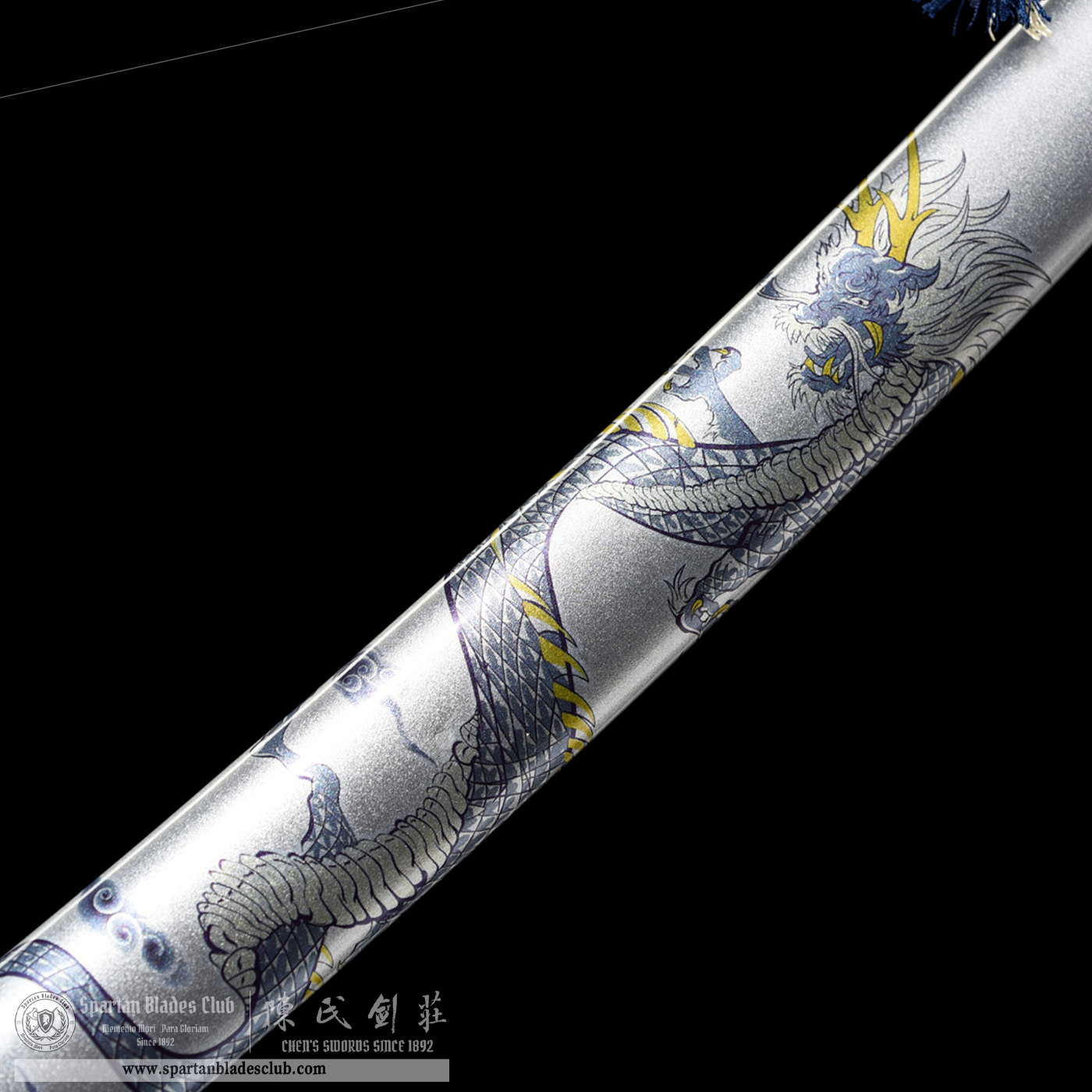 HW10 | Yin Loong Blade | Wakizashi | Chinese Loong | T10 Steel | Clay-tempered | Real Hamon | Silvery | Battle-Ready | Full-tang | Spartan Blades Club | CHEN'S SWORDS 1892 - Spartan Blades Club - 陳氏劍莊1892