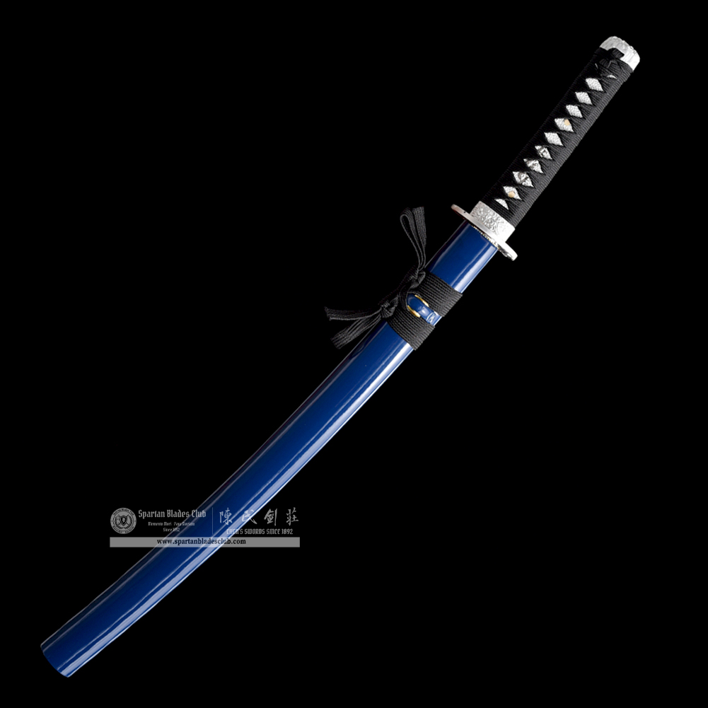 HW14 | Ginko Bushi Blade | Wakizashi | Tiger | Carbon Steel | Blue&Silvery | Tiger | Battle-Ready | Full-tang | Spartan Blades Club | CHEN'S SWORDS 1892 - Spartan Blades Club - 陳氏劍莊1892