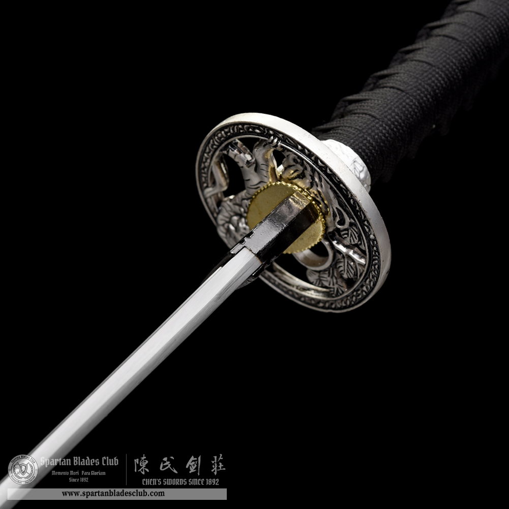 HW14 | Ginko Bushi Blade | Wakizashi | Tiger | Carbon Steel | Blue&Silvery | Tiger | Battle-Ready | Full-tang | Spartan Blades Club | CHEN'S SWORDS 1892 - Spartan Blades Club - 陳氏劍莊1892
