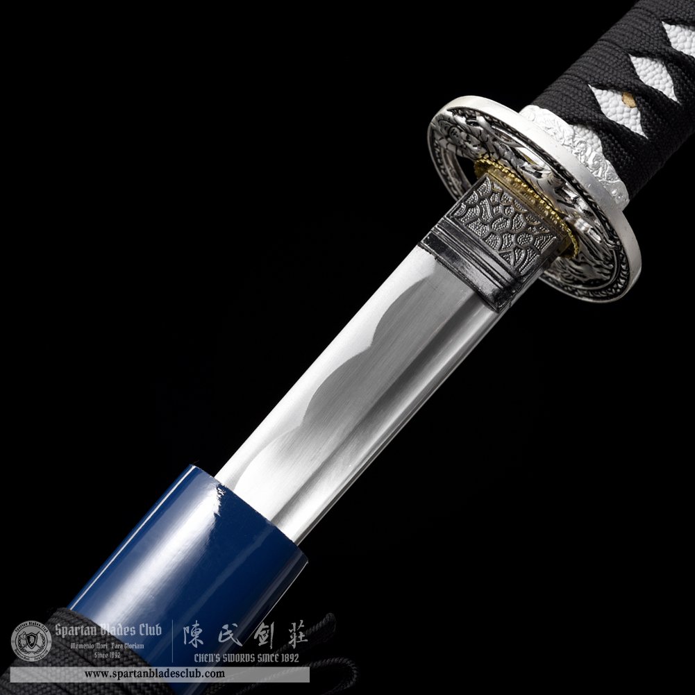 HW14 | Ginko Bushi Blade | Wakizashi | Tiger | Carbon Steel | Blue&Silvery | Tiger | Battle-Ready | Full-tang | Spartan Blades Club | CHEN'S SWORDS 1892 - Spartan Blades Club - 陳氏劍莊1892