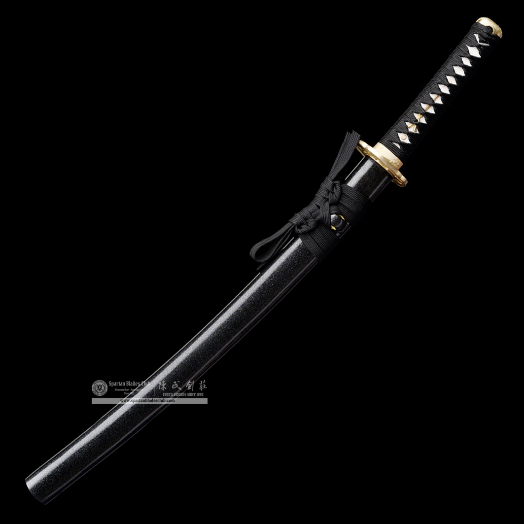 HW12 | Heijin Bushi Blade | Wakizashi | T10 steel | Clay-tempered | Hitatsura Hamon | Black&Golden | Battle-Ready | Full-tang | Spartan Blades Club | CHEN'S SWORDS 1892 - Spartan Blades Club - 陳氏劍莊1892