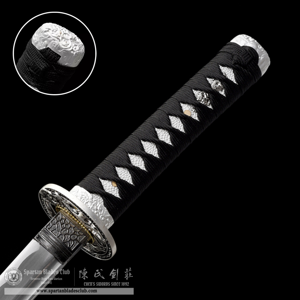 HW14 | Ginko Bushi Blade | Wakizashi | Tiger | Carbon Steel | Blue&Silvery | Tiger | Battle-Ready | Full-tang | Spartan Blades Club | CHEN'S SWORDS 1892 - Spartan Blades Club - 陳氏劍莊1892