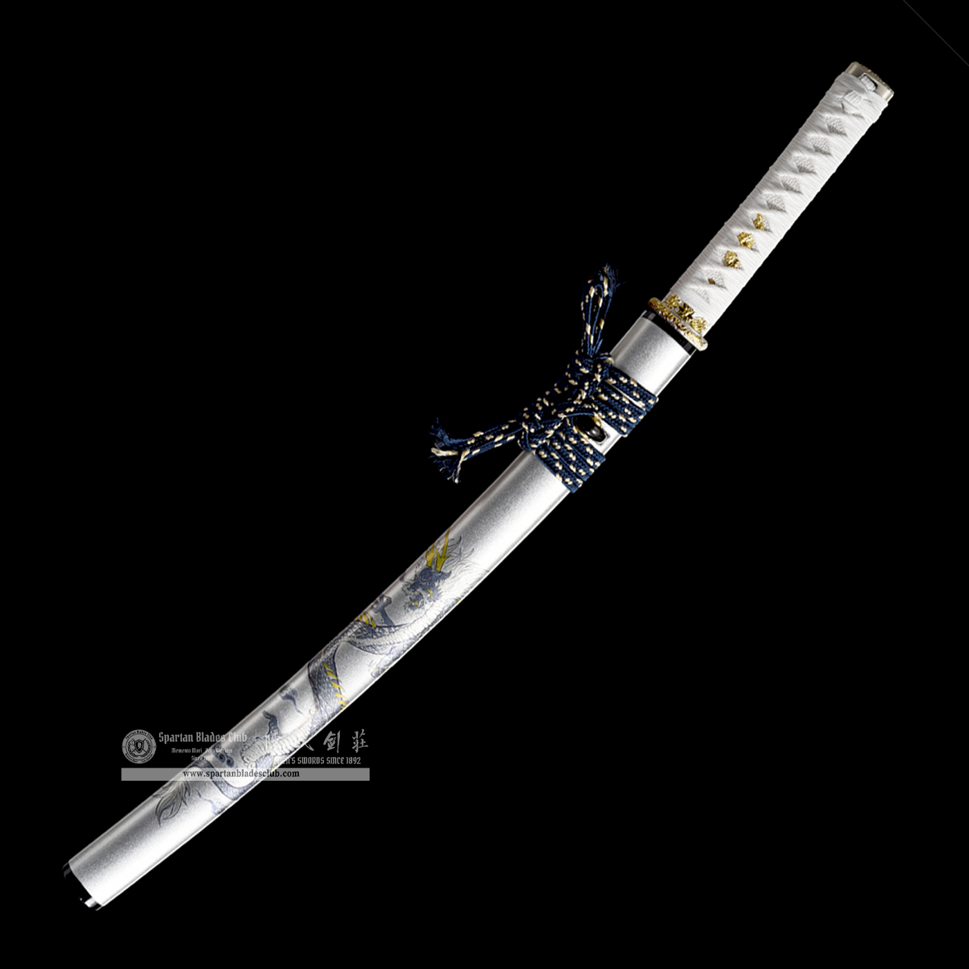 HW10 | Yin Loong Blade | Wakizashi | Chinese Loong | T10 Steel | Clay-tempered | Real Hamon | Silvery | Battle-Ready | Full-tang | Spartan Blades Club | CHEN'S SWORDS 1892 - Spartan Blades Club - 陳氏劍莊1892