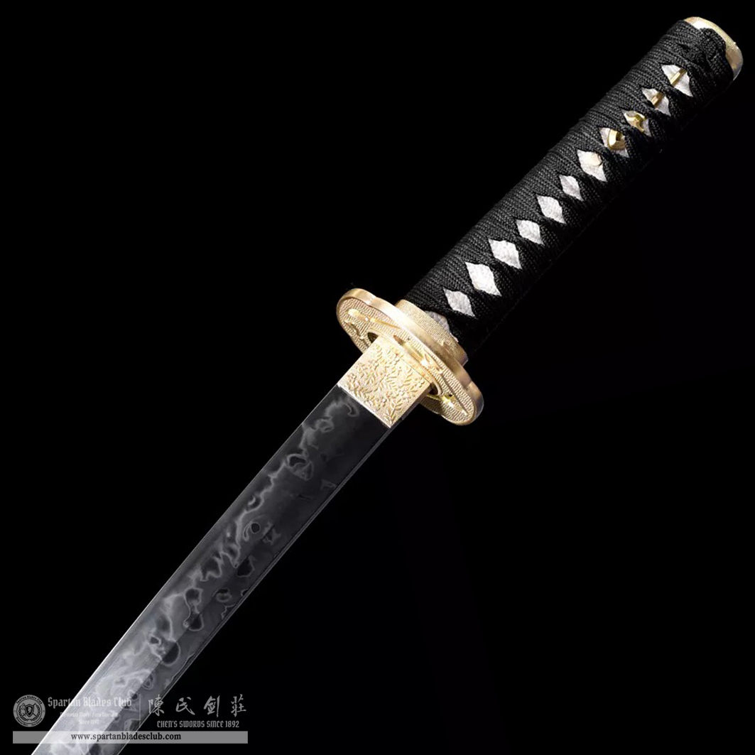 HW12 | Heijin Bushi Blade | Wakizashi | T10 steel | Clay-tempered | Hitatsura Hamon | Black&Golden | Battle-Ready | Full-tang | Spartan Blades Club | CHEN'S SWORDS 1892 - Spartan Blades Club - 陳氏劍莊1892