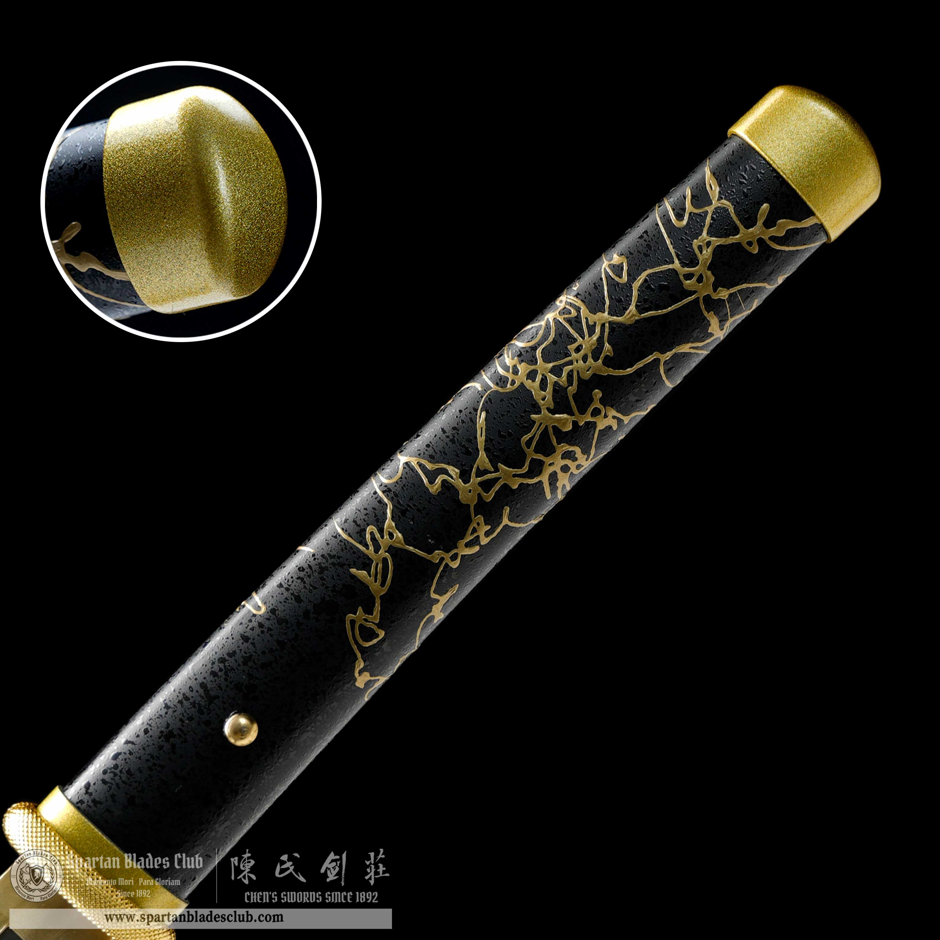 HY129 | Atsu | An'ya Ryuukin | Hatsuyo Ryuukin | Katana | Ghost of Yōtei | T10 Steel | Clay-tempered | with Real Hamon | Black&Golden&White | Battle-Ready | Full-tang | Spartan Blades Club | CHEN'S SWORDS 1892 - Spartan Blades Club - 陳氏劍莊1892