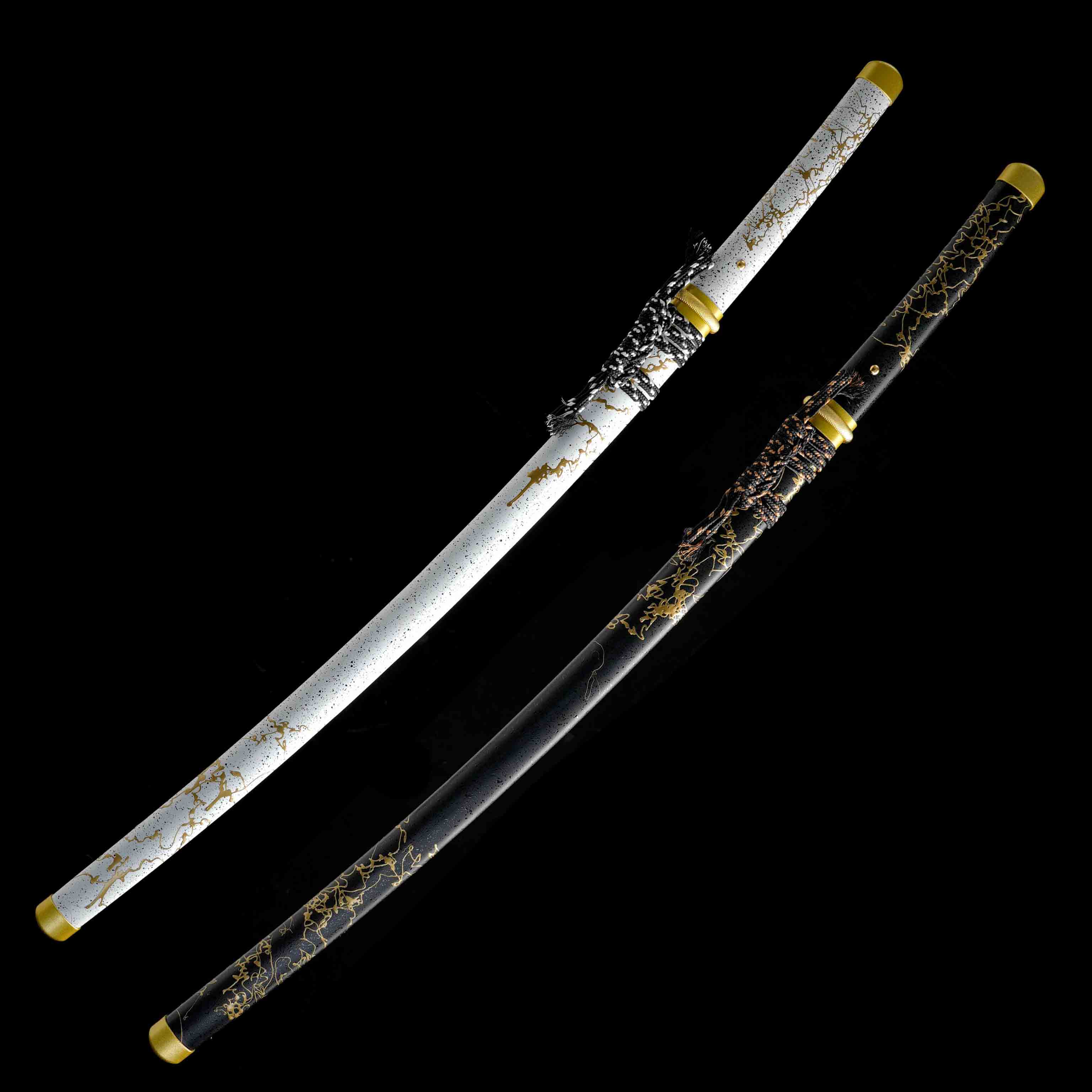 HY129 | Atsu | An'ya Ryuukin | Hatsuyo Ryuukin | Katana | Ghost of Yōtei | T10 Steel | Clay-tempered | with Real Hamon | Black&Golden&White | Battle-Ready | Full-tang | Spartan Blades Club | CHEN'S SWORDS 1892 - Spartan Blades Club - 陳氏劍莊1892