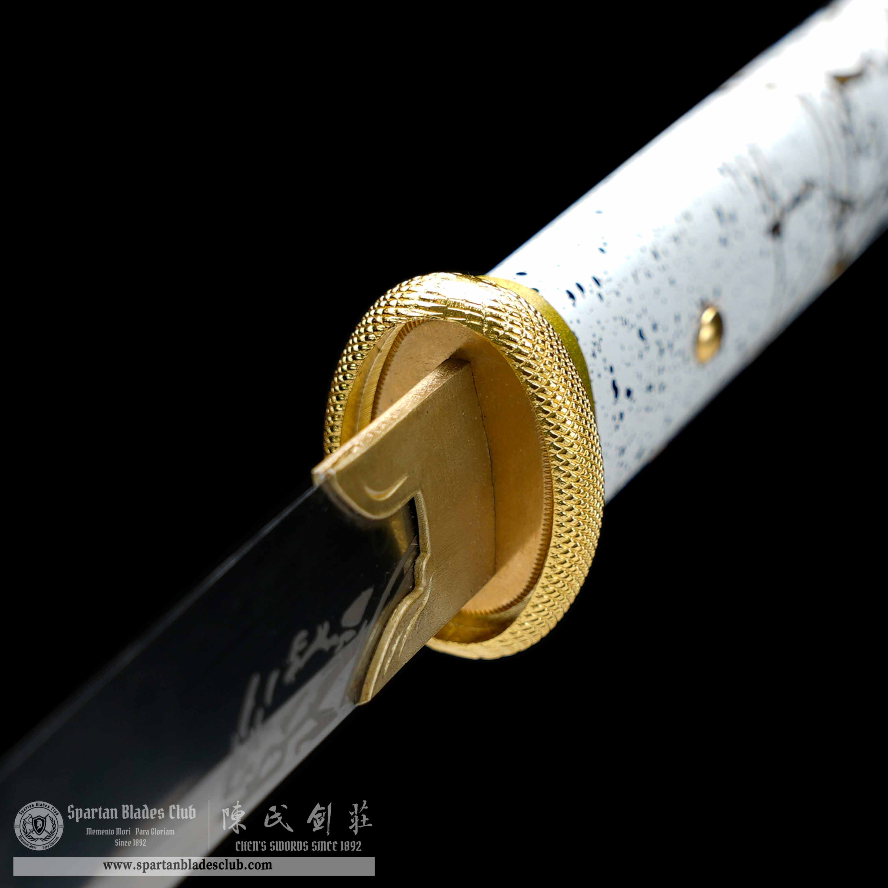 HY129 | Atsu | An'ya Ryuukin | Hatsuyo Ryuukin | Katana | Ghost of Yōtei | T10 Steel | Clay-tempered | with Real Hamon | Black&Golden&White | Battle-Ready | Full-tang | Spartan Blades Club | CHEN'S SWORDS 1892 - Spartan Blades Club - 陳氏劍莊1892