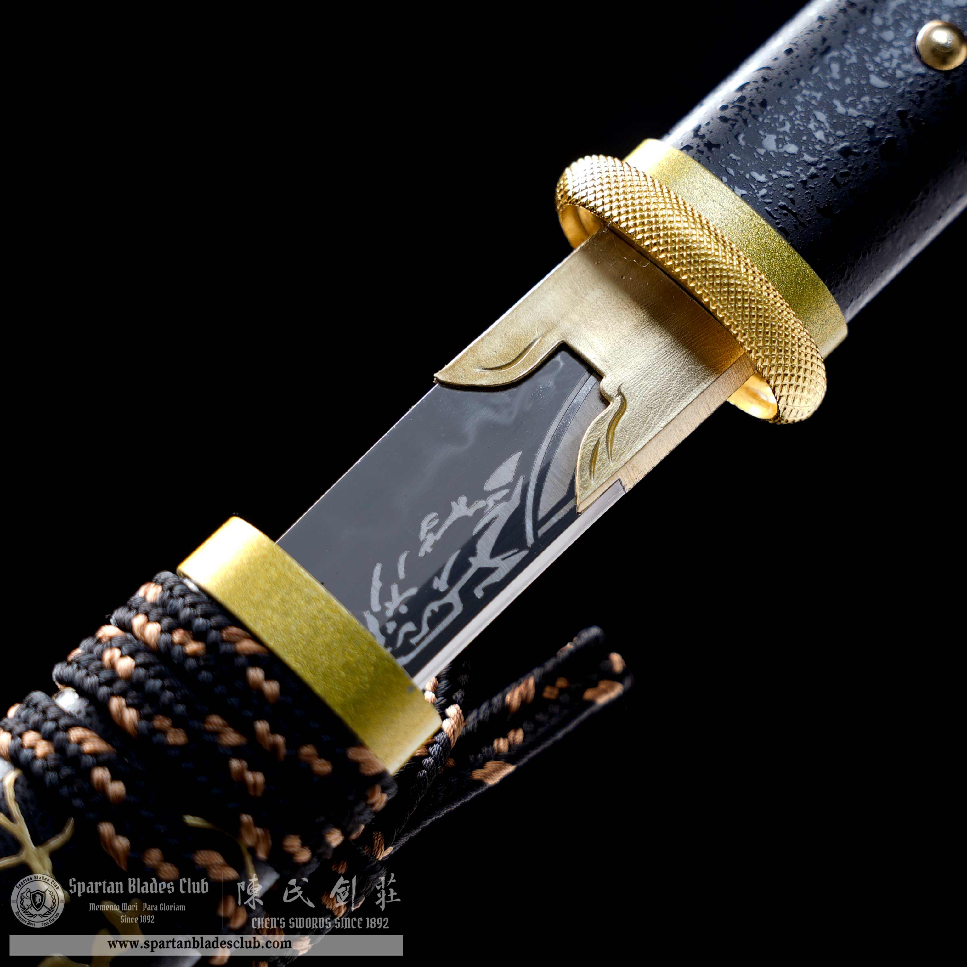 HY129 | Atsu | An'ya Ryuukin | Hatsuyo Ryuukin | Katana | Ghost of Yōtei | T10 Steel | Clay-tempered | with Real Hamon | Black&Golden&White | Battle-Ready | Full-tang | Spartan Blades Club | CHEN'S SWORDS 1892 - Spartan Blades Club - 陳氏劍莊1892