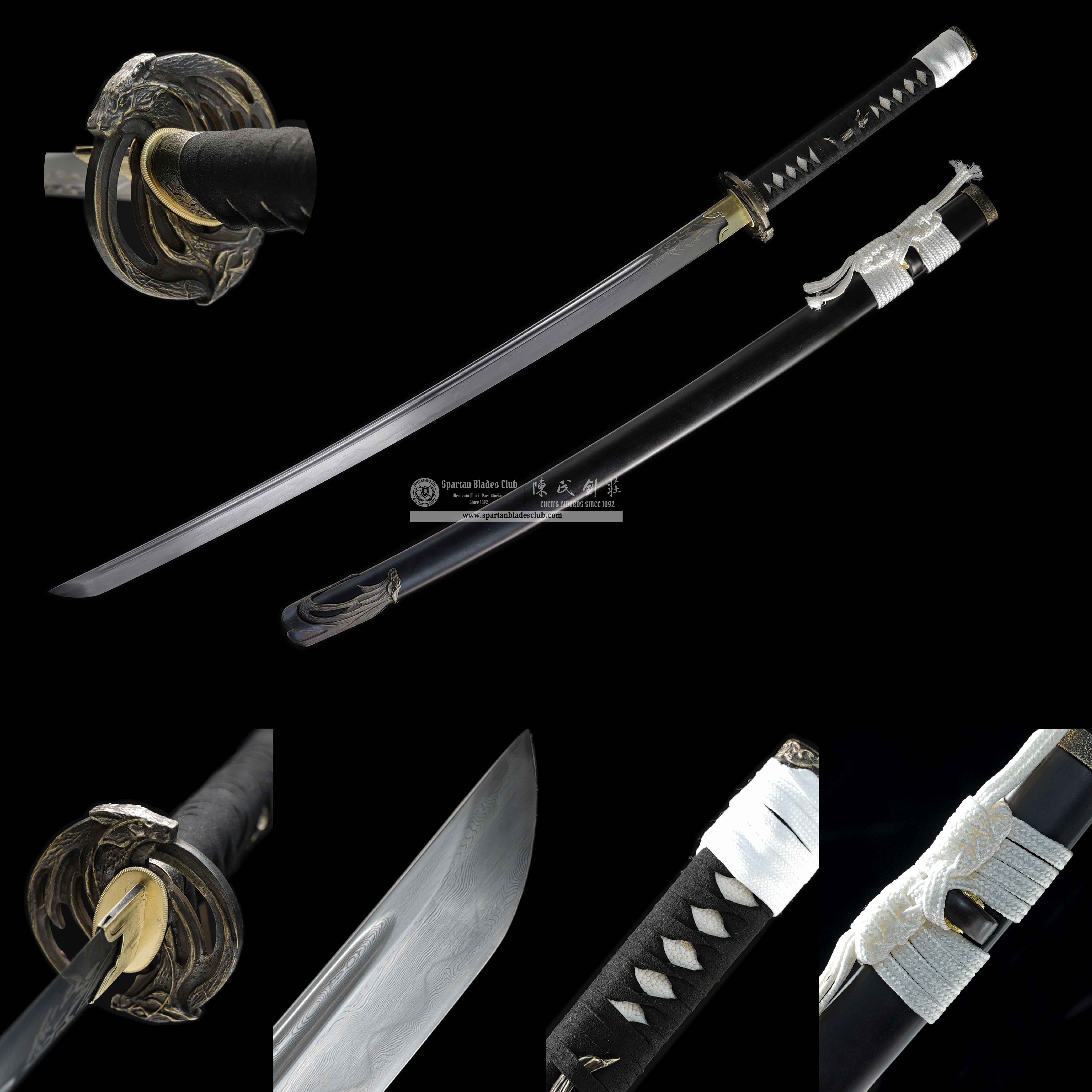 Atsu's Wolf Blade - Ghost of Yotei | Damascus Steel Clay-tempered | Real Hamon | Battle Ready | Full Tang | Spartan Blades Club CHEN'S SWORDS 1892 - Spartan Blades Club - 陳氏劍莊1892
