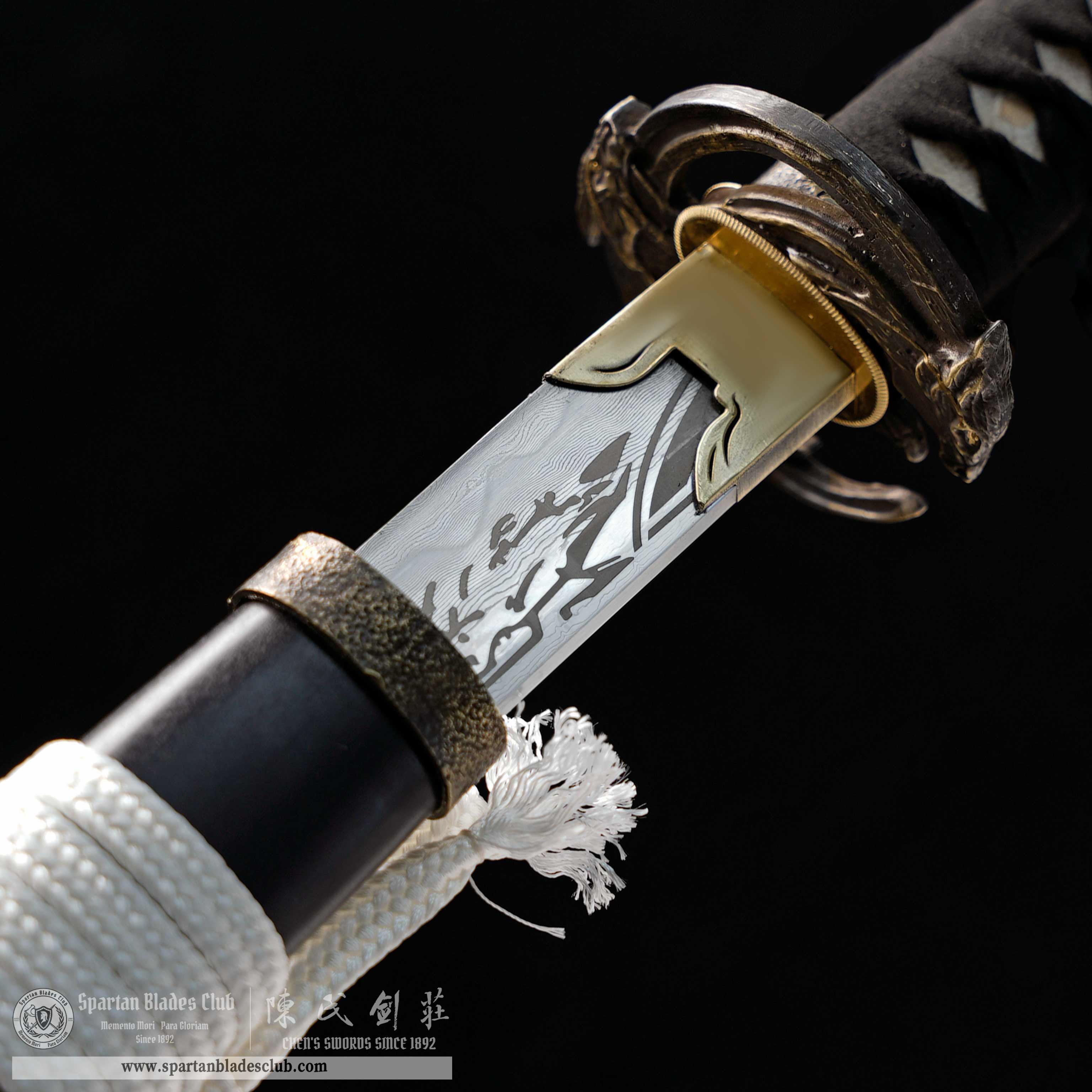 Atsu's Wolf Blade - Ghost of Yotei | Damascus Steel Clay-tempered | Real Hamon | Battle Ready | Full Tang | Spartan Blades Club CHEN'S SWORDS 1892 - Spartan Blades Club - 陳氏劍莊1892