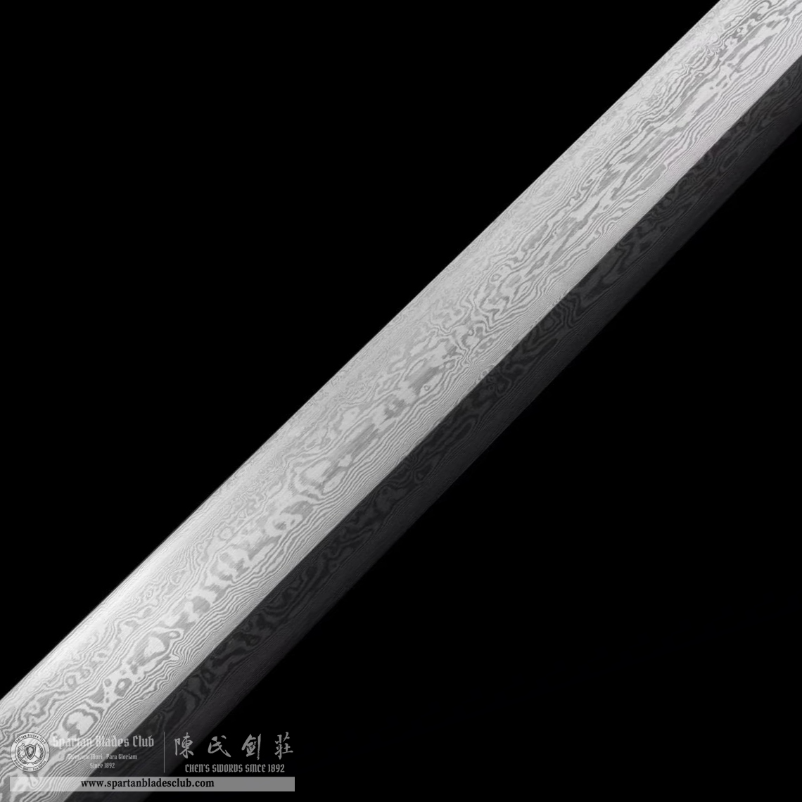 TL25 | BaiMu Blade | Shirasaya | Damascus Steel | White | Natural Wood | Battle-Ready | Full-tang | Spartan Blades Club | CHEN'S SWORDS 1892 - Spartan Blades Club - 陳氏劍莊1892
