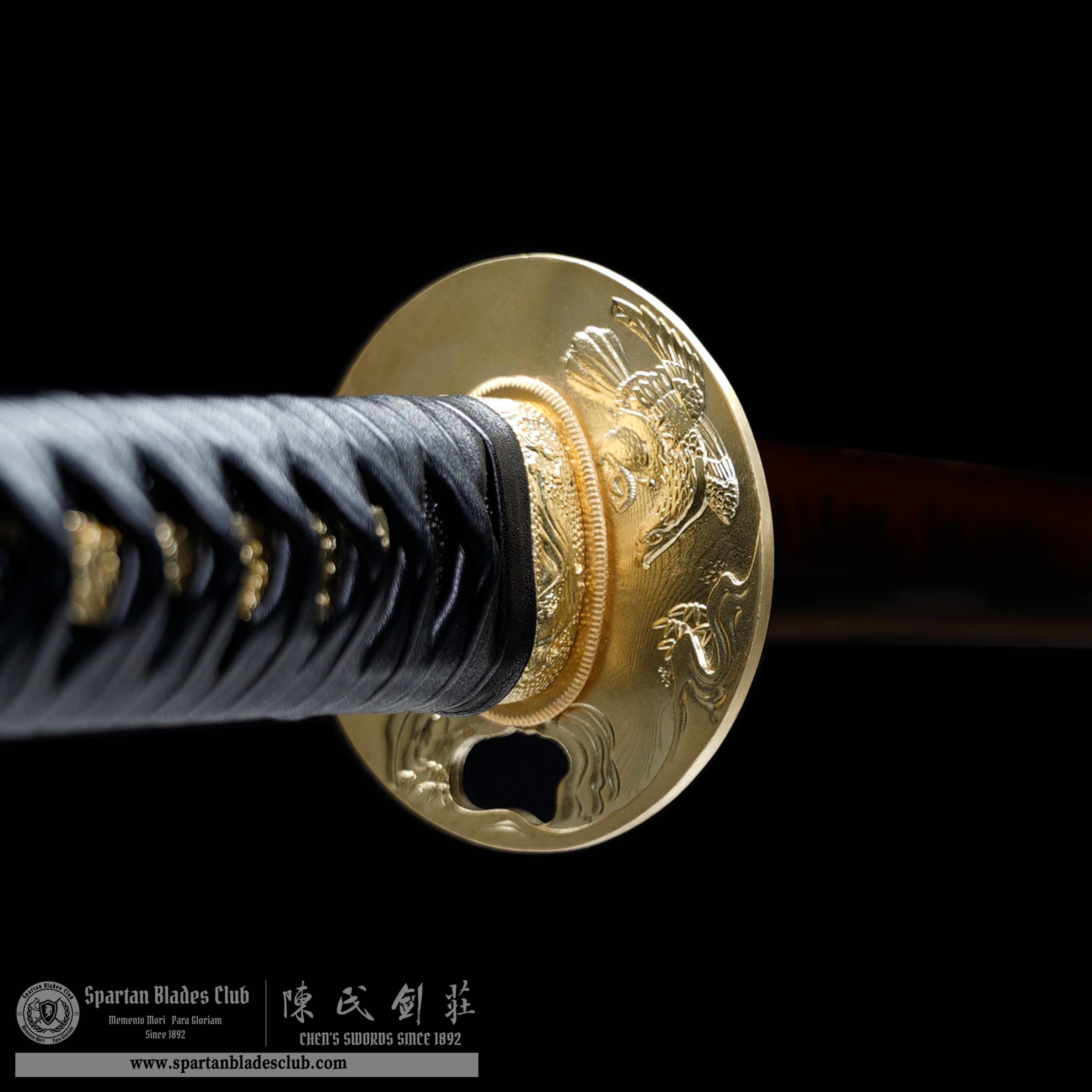 HY130 | Sekigen Samurai | Wakizashi | T10 Steel | Clay-tempered | Real Hamon | Black&Red | bird | Battle-Ready | Full-tang | Spartan Blades Club | CHEN'S SWORDS 1892 - Spartan Blades Club - 陳氏劍莊1892