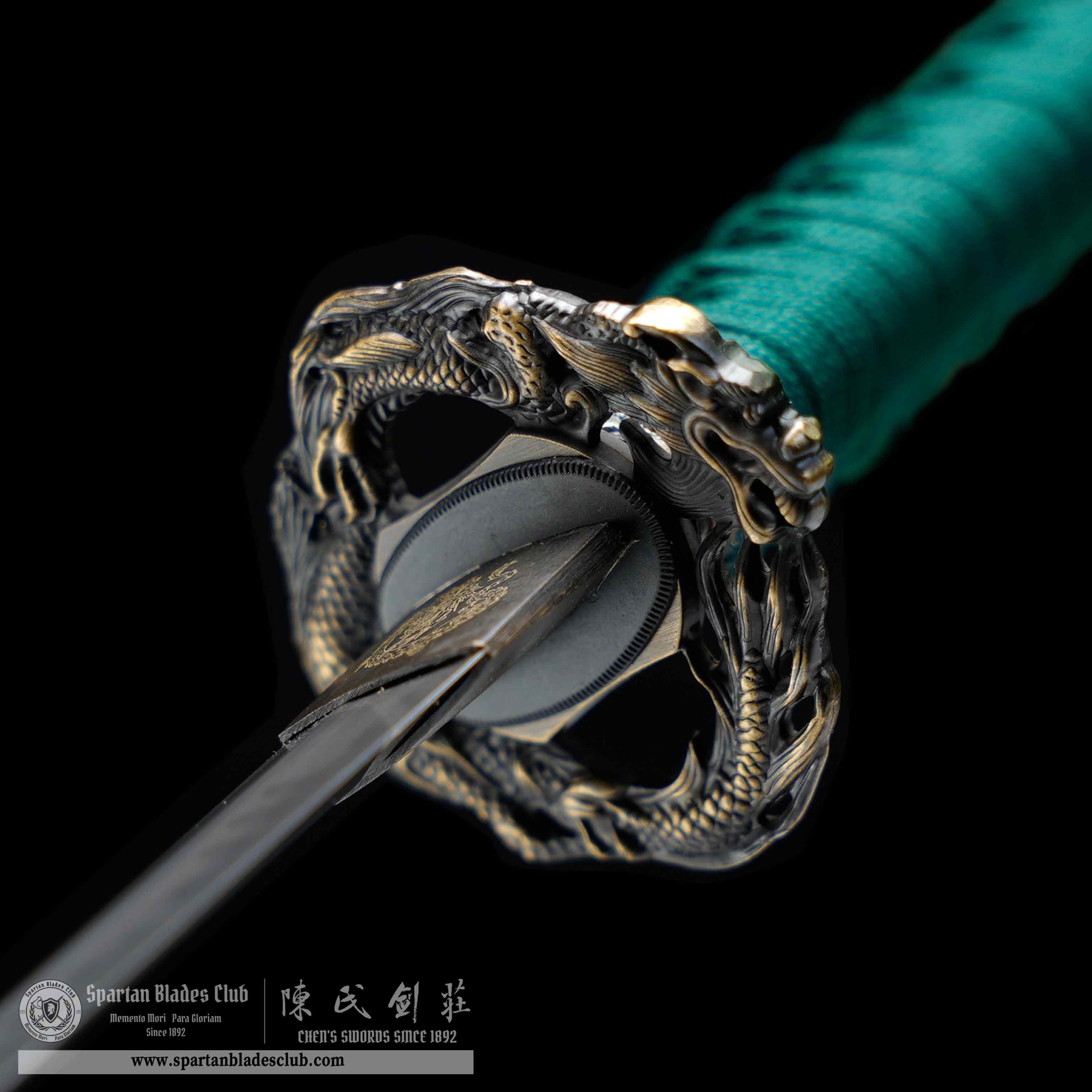 HY128 | Lulong Samurai | Ninjato | T10 Steel | Clay-tempered | Real Hamon | Green | Loong (Chinese Dragon) | Battle-Ready | Full-tang | Spartan Blades Club | CHEN'S SWORDS 1892 - Spartan Blades Club - 陳氏劍莊1892