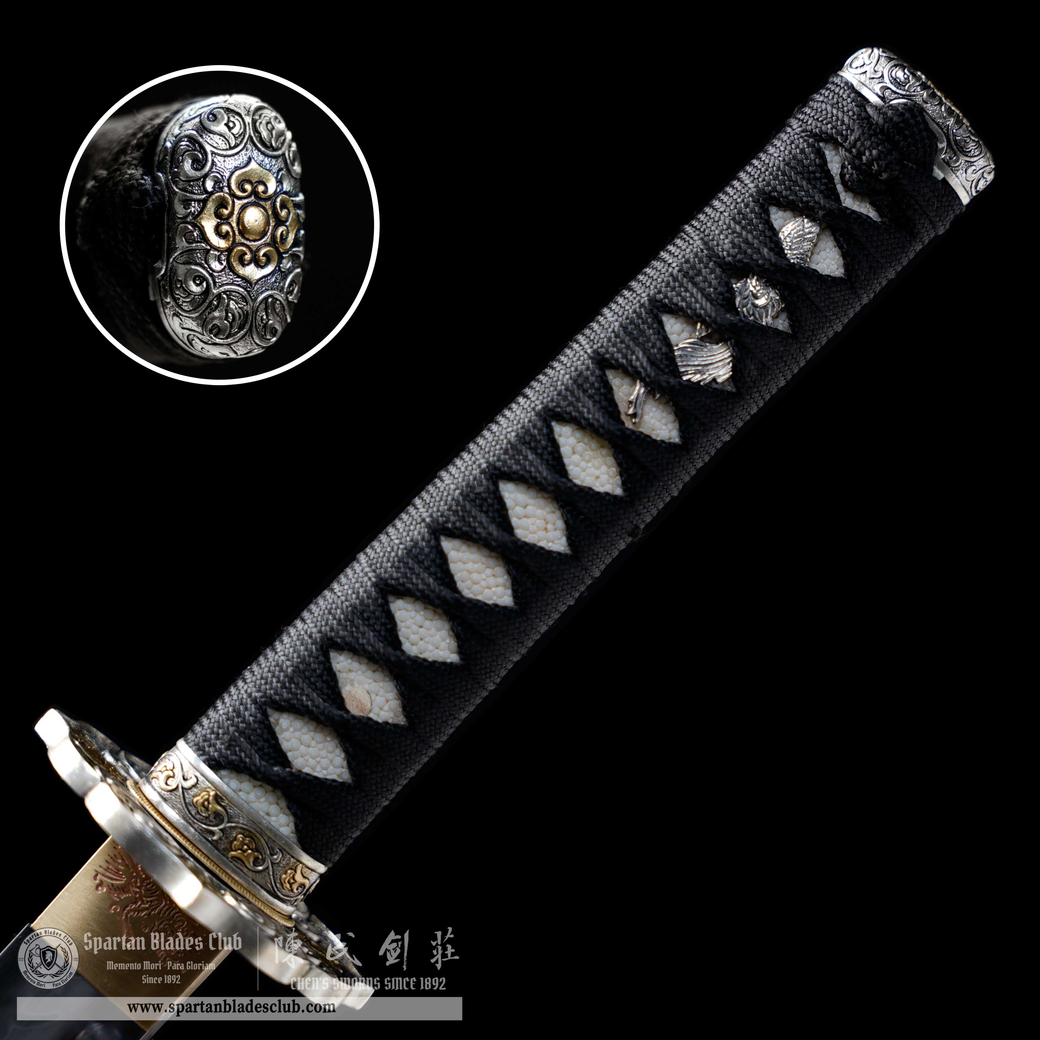 HY127 | Suixing Samurai | Wakizashi | T10 Steel | Clay-tempered | Real Hamon | Black | Shell | Battle-Ready | Full-tang | Spartan Blades Club | CHEN'S SWORDS 1892 - Spartan Blades Club - 陳氏劍莊1892