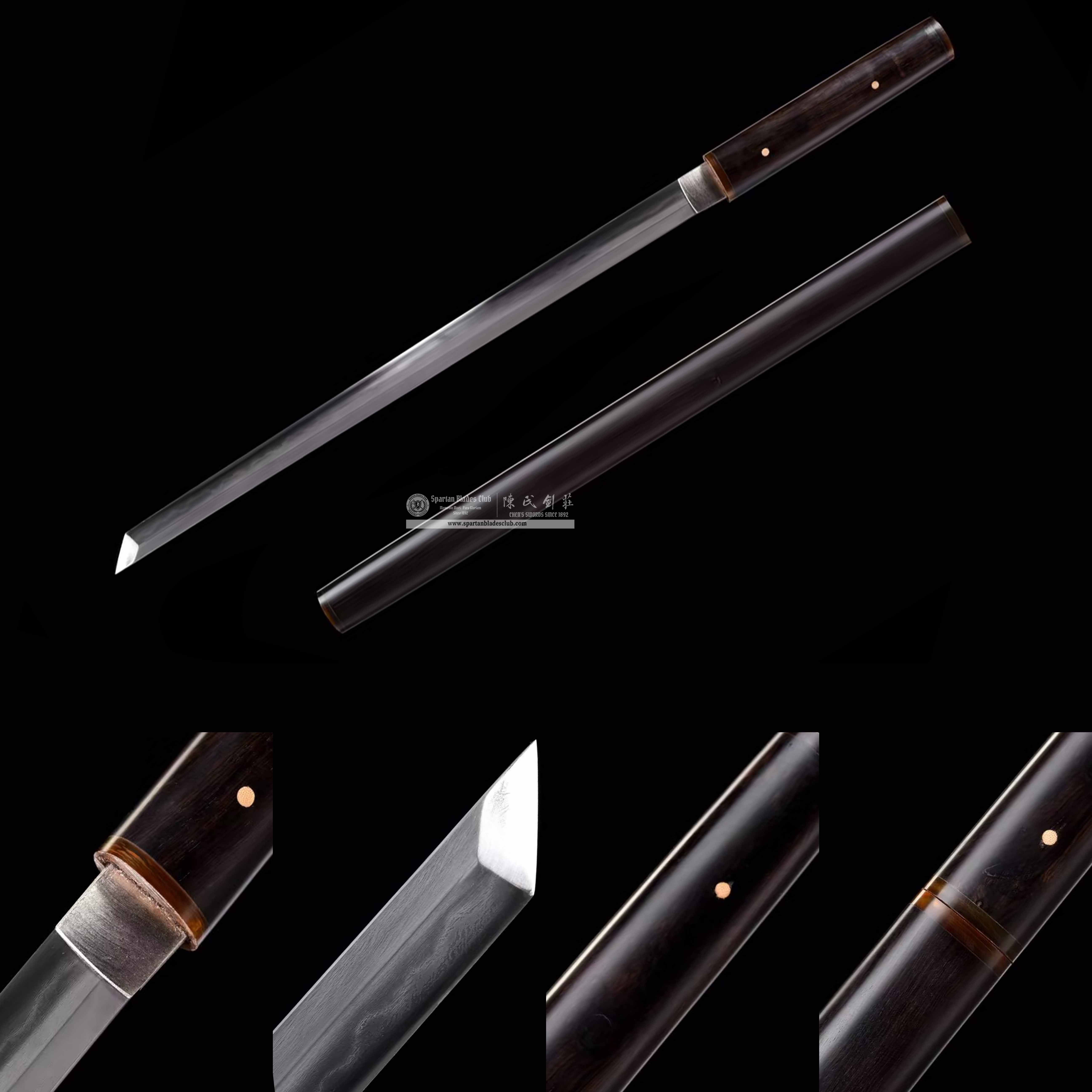 TL27 | HeiWu Blade | Shirasaya | Wootz Steel | Clay-tempered | Real Hamon | Black | Battle-Ready | Full-tang | Spartan Blades Club | CHEN'S SWORDS 1892 - Spartan Blades Club - 陳氏劍莊1892