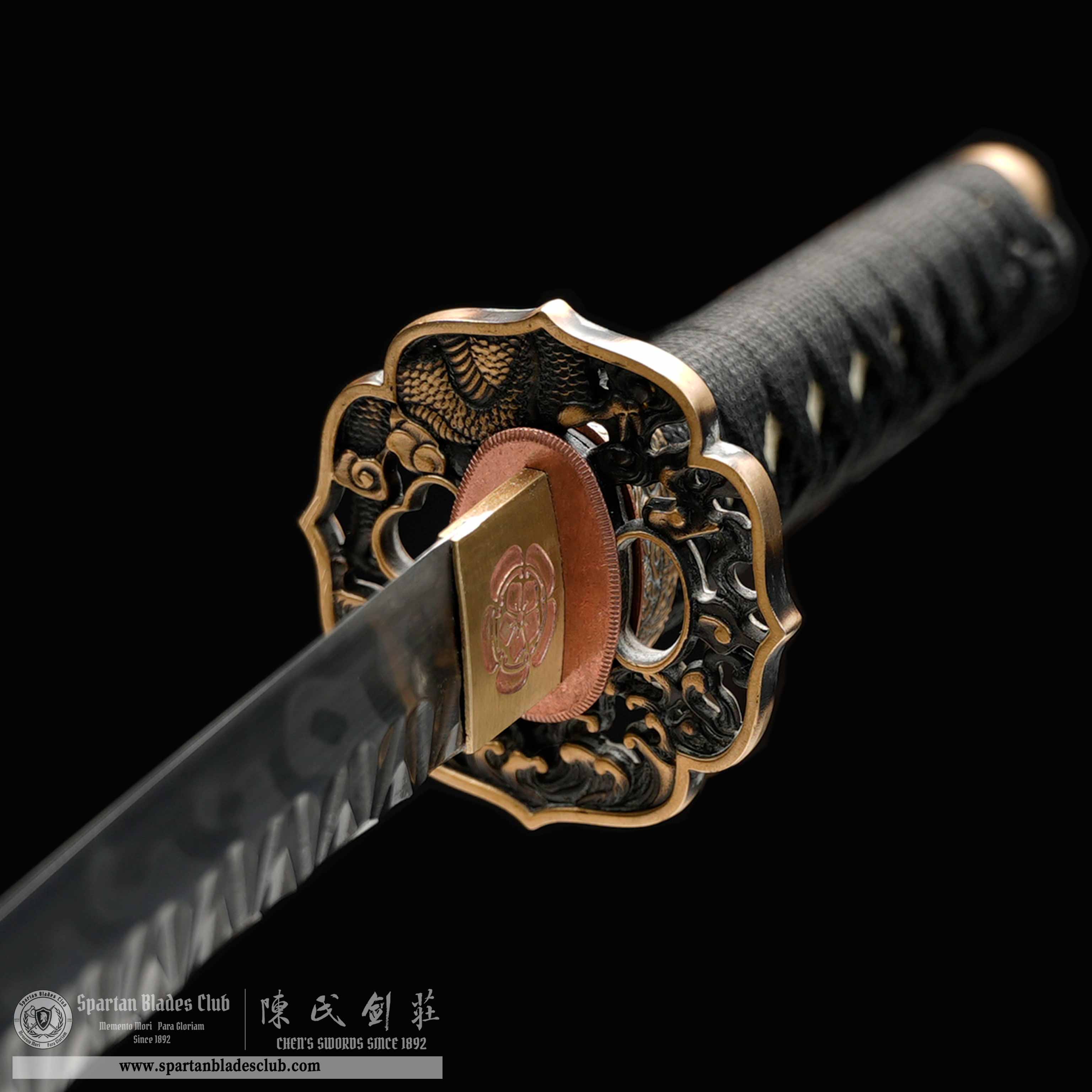 HY131 | LoongChui Blade | Tanto | T10 Steel | Clay-tempered | Real Hamon | Black | Loong (Chinese Dragon) | Battle-Ready | Full-tang | Spartan Blades Club | CHEN'S SWORDS 1892 - Spartan Blades Club - 陳氏劍莊1892