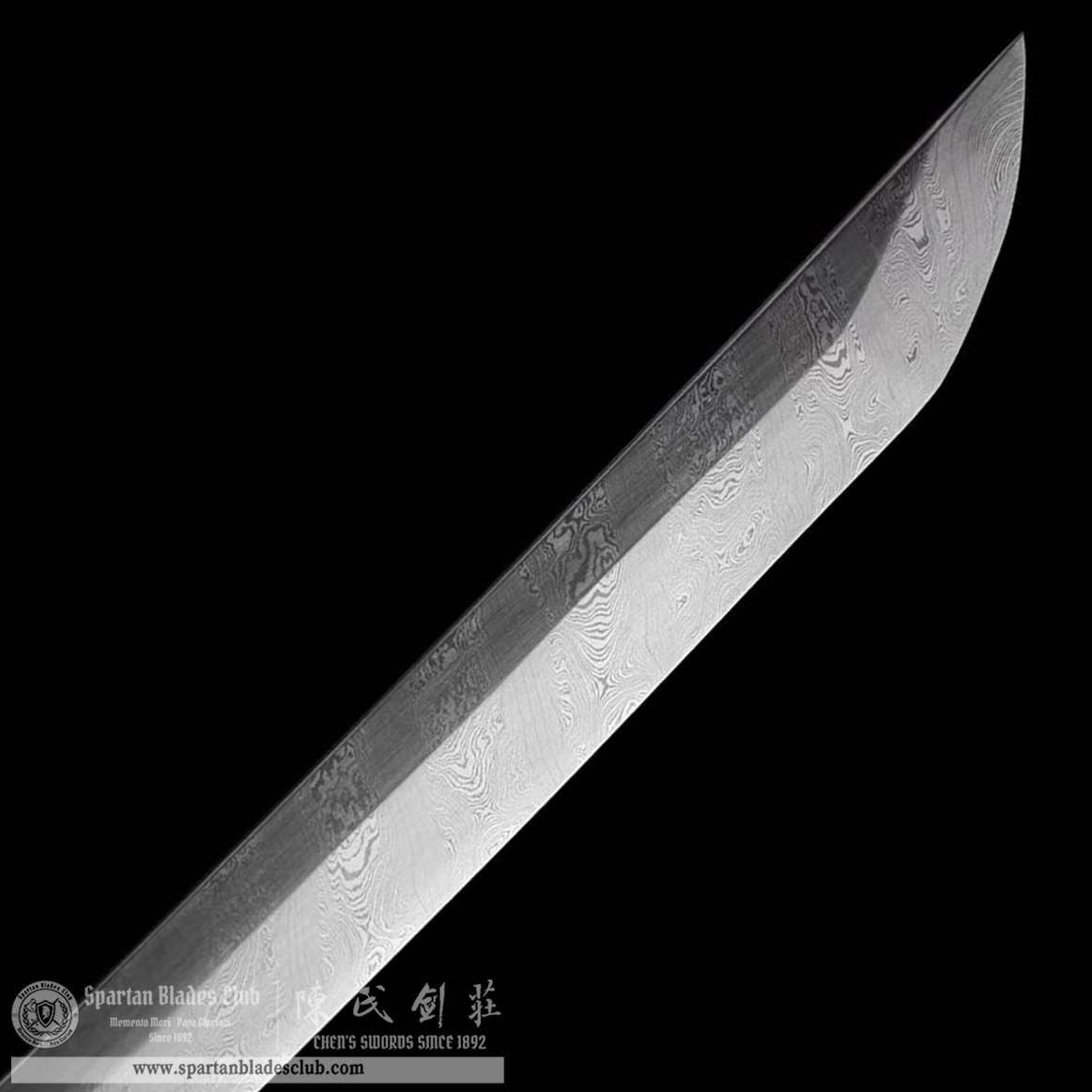 TL28 | HeiTan Blade | Shirasaya | Damascus Steel | Black | Authentic Ebony Wood | Battle-Ready | Full-tang | Spartan Blades Club | CHEN'S SWORDS 1892 - Spartan Blades Club - 陳氏劍莊1892