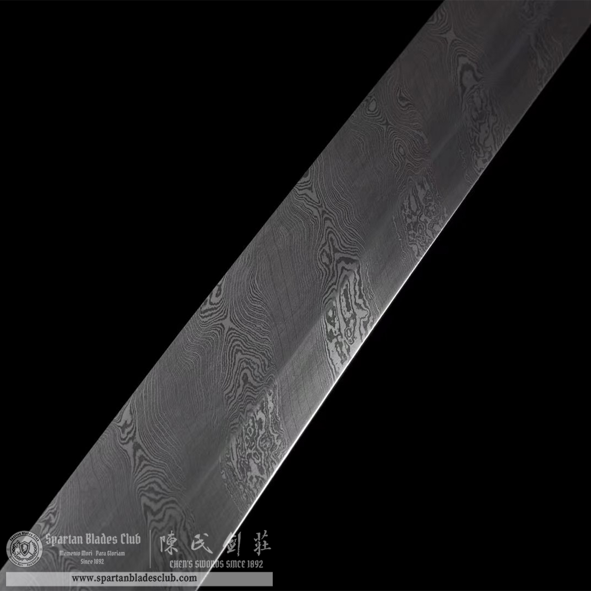 TL28 | HeiTan Blade | Shirasaya | Damascus Steel | Black | Authentic Ebony Wood | Battle-Ready | Full-tang | Spartan Blades Club | CHEN'S SWORDS 1892 - Spartan Blades Club - 陳氏劍莊1892