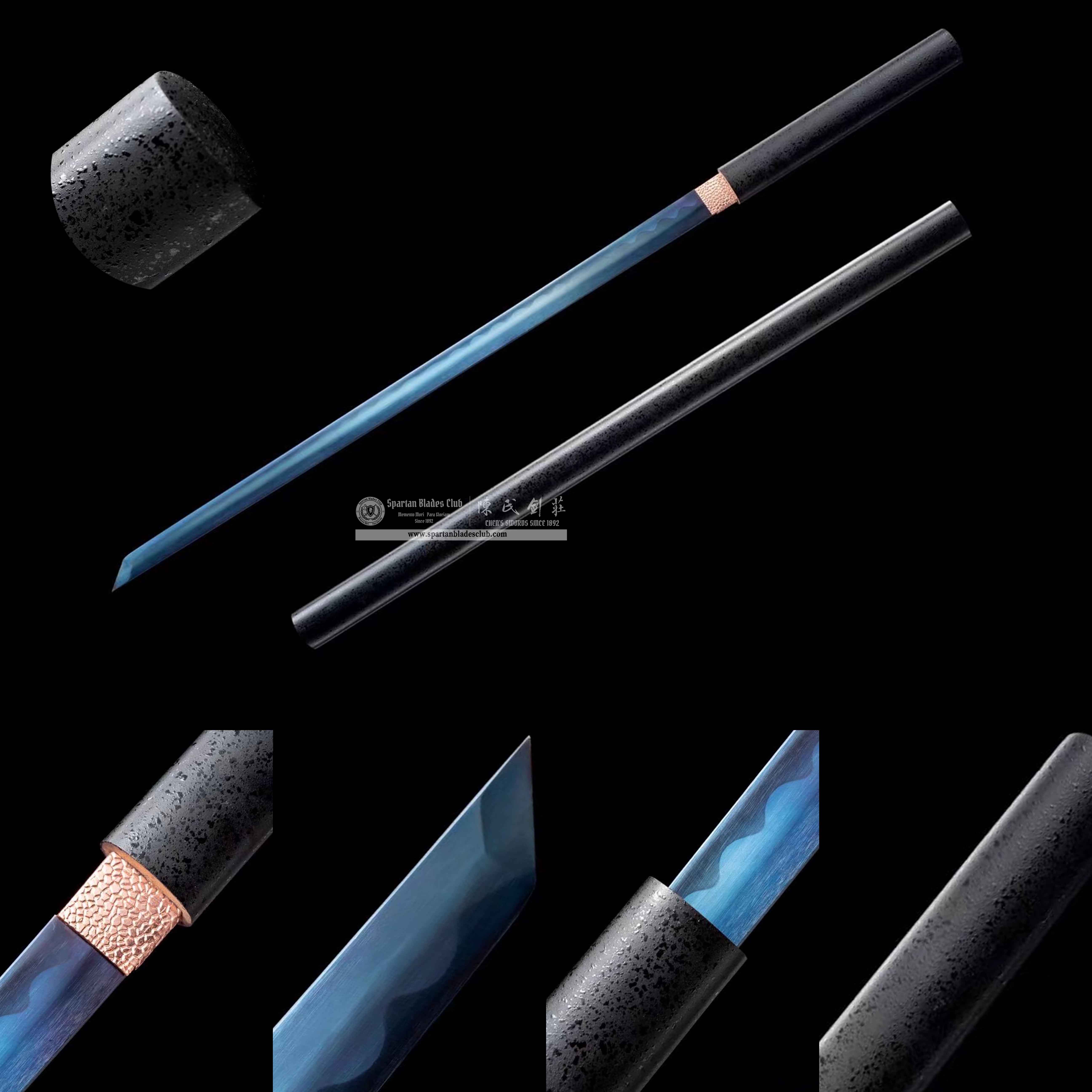 TL26 | LanFeng Blade | Shirasaya | Carbon Steel | Black&Blue | Solid Wood | Battle-Ready | Full-tang | Spartan Blades Club | CHEN'S SWORDS 1892 - Spartan Blades Club - 陳氏劍莊1892