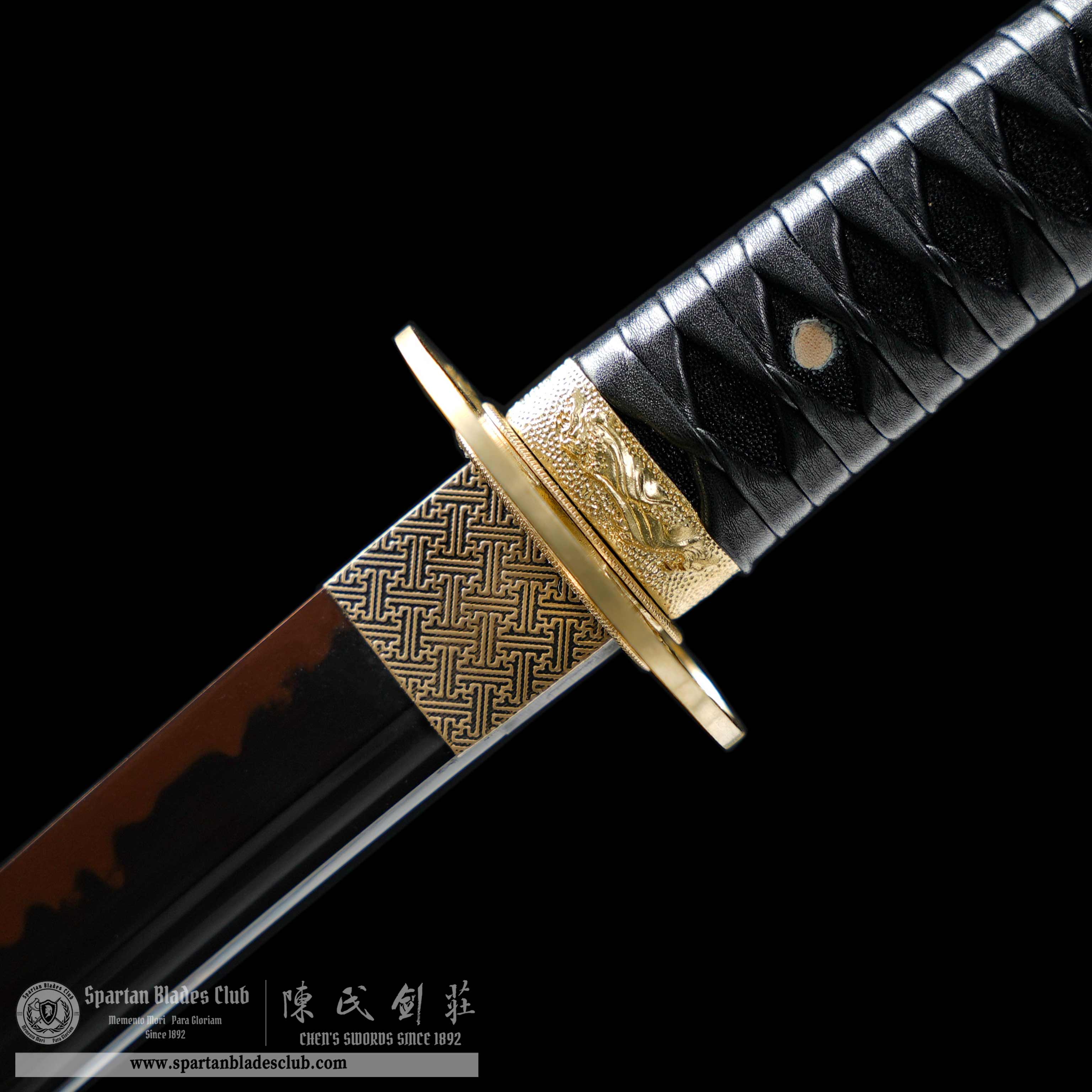 HY130 | Sekigen Samurai | Wakizashi | T10 Steel | Clay-tempered | Real Hamon | Black&Red | bird | Battle-Ready | Full-tang | Spartan Blades Club | CHEN'S SWORDS 1892 - Spartan Blades Club - 陳氏劍莊1892