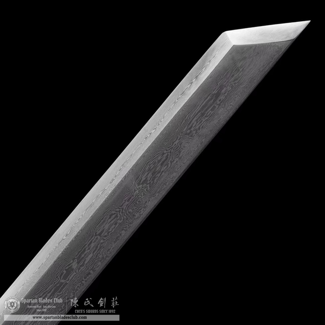 TL25 | BaiMu Blade | Shirasaya | Damascus Steel | White | Natural Wood | Battle-Ready | Full-tang | Spartan Blades Club | CHEN'S SWORDS 1892 - Spartan Blades Club - 陳氏劍莊1892