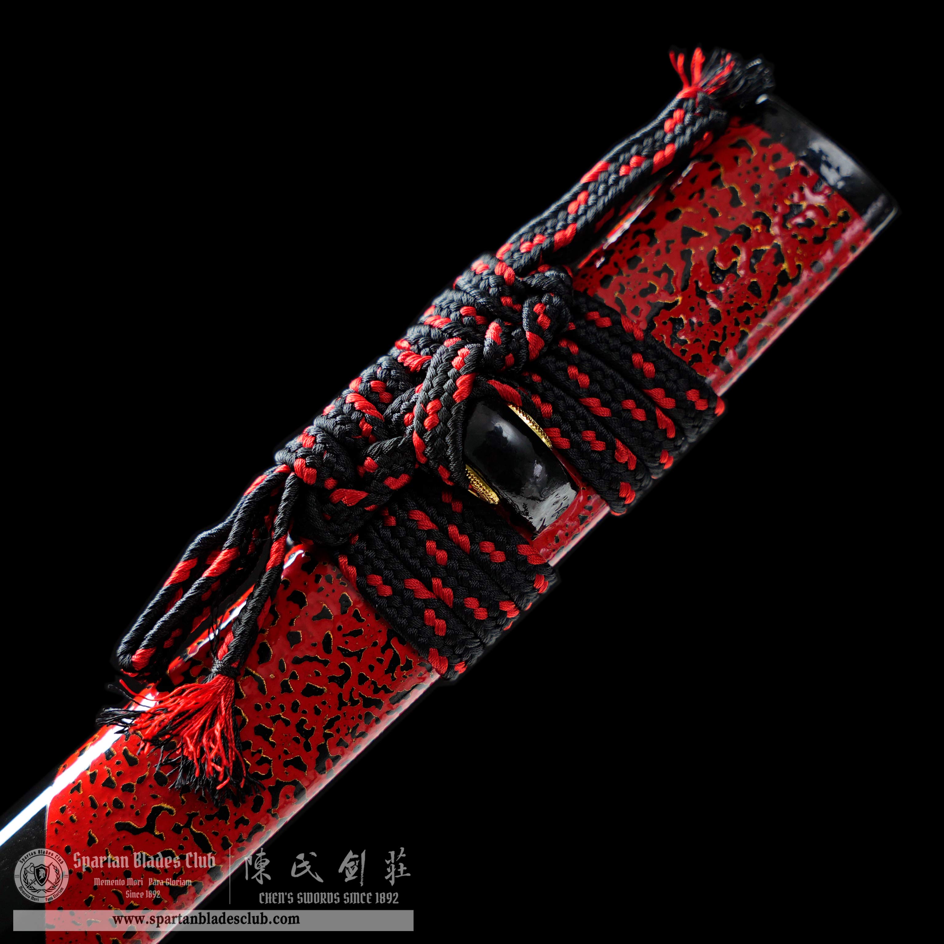 HY130 | Sekigen Samurai | Wakizashi | T10 Steel | Clay-tempered | Real Hamon | Black&Red | bird | Battle-Ready | Full-tang | Spartan Blades Club | CHEN'S SWORDS 1892 - Spartan Blades Club - 陳氏劍莊1892