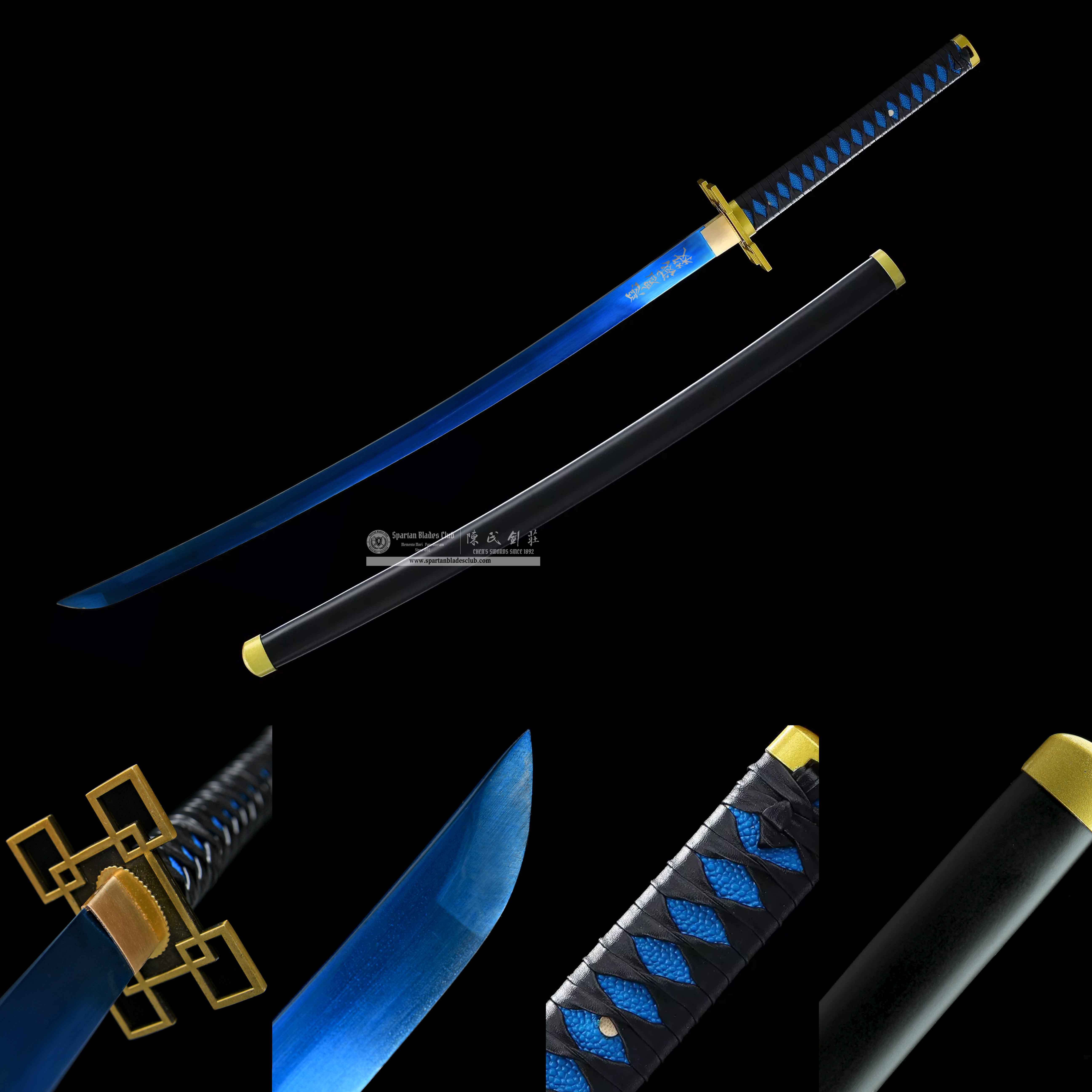 Tokitou Muichirou Sword - Demon Slayer - Handmade Real Sword - Sharp - high-manganese steel - Full tang and Battle ready - Japanese Anime Cosplay - SBC - Spartan Blades Club - 陳氏劍莊1892