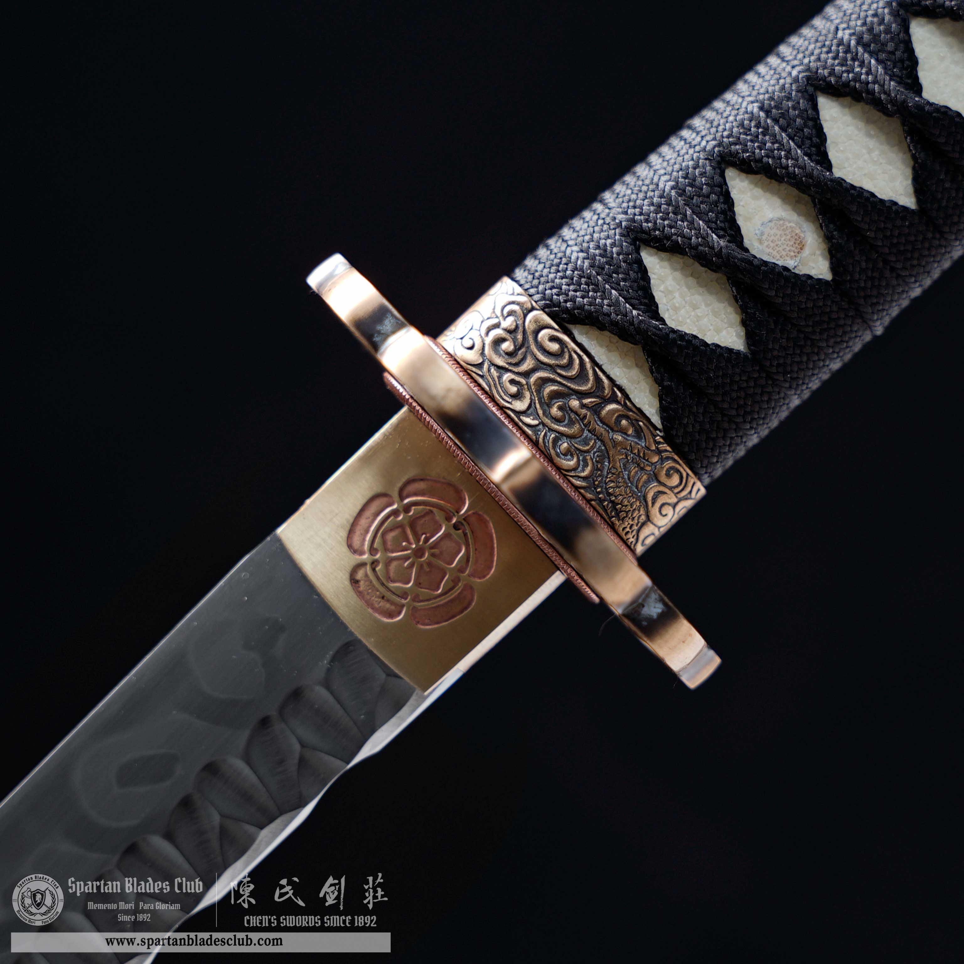 HY131 | LoongChui Blade | Tanto | T10 Steel | Clay-tempered | Real Hamon | Black | Loong (Chinese Dragon) | Battle-Ready | Full-tang | Spartan Blades Club | CHEN'S SWORDS 1892 - Spartan Blades Club - 陳氏劍莊1892