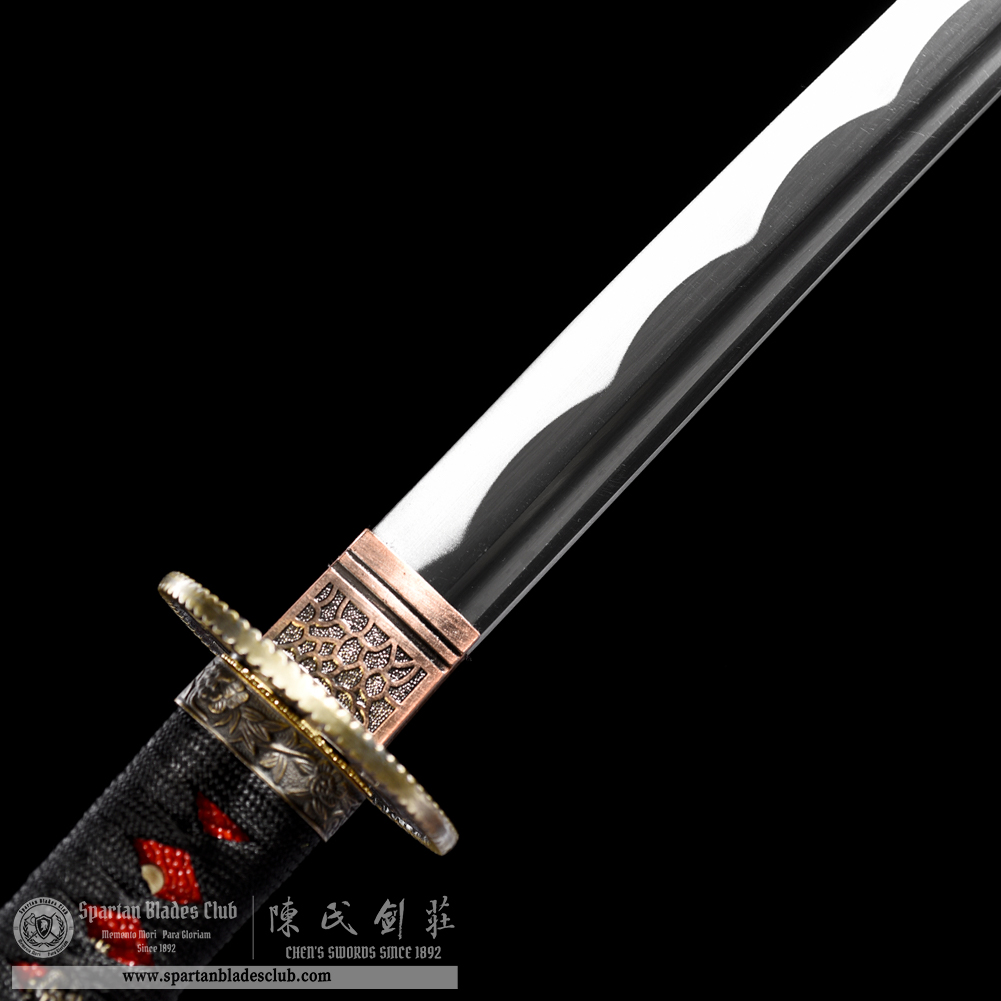 HW15 | Sekichiku Wakizashi | Carbon Steel | Red | Bamboo | Battle-Ready | Full-tang | Spartan Blades Club | CHEN'S SWORDS 1892 - Spartan Blades Club - 陳氏劍莊1892