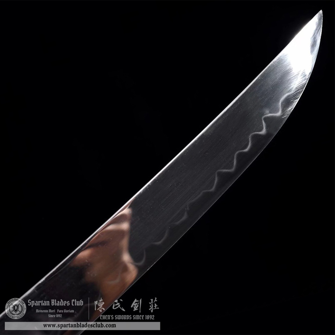 TL35 | Kokosho Blade | Shirasaya | Tanto | T10 Steel | Clay-tempered | Real Hamon | Black | Fish Skin | Battle-Ready | Full-tang | Spartan Blades Club | CHEN'S SWORDS 1892 - Spartan Blades Club - 陳氏劍莊1892