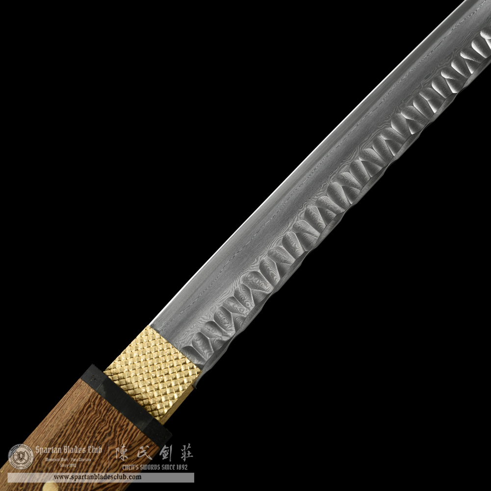 HW18 | Ryuga Jinba Blade | Shirasaya | Katana | Damascus Steel | Rosewood | Battle-Ready | Full-tang | Spartan Blades Club | CHEN'S SWORDS 1892 - Spartan Blades Club - 陳氏劍莊1892