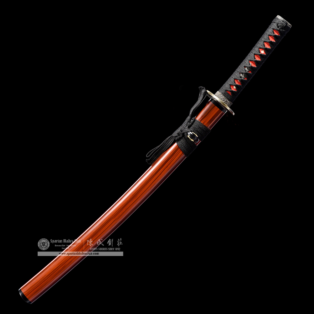 HW15 | Sekichiku Wakizashi | Carbon Steel | Red | Bamboo | Battle-Ready | Full-tang | Spartan Blades Club | CHEN'S SWORDS 1892 - Spartan Blades Club - 陳氏劍莊1892