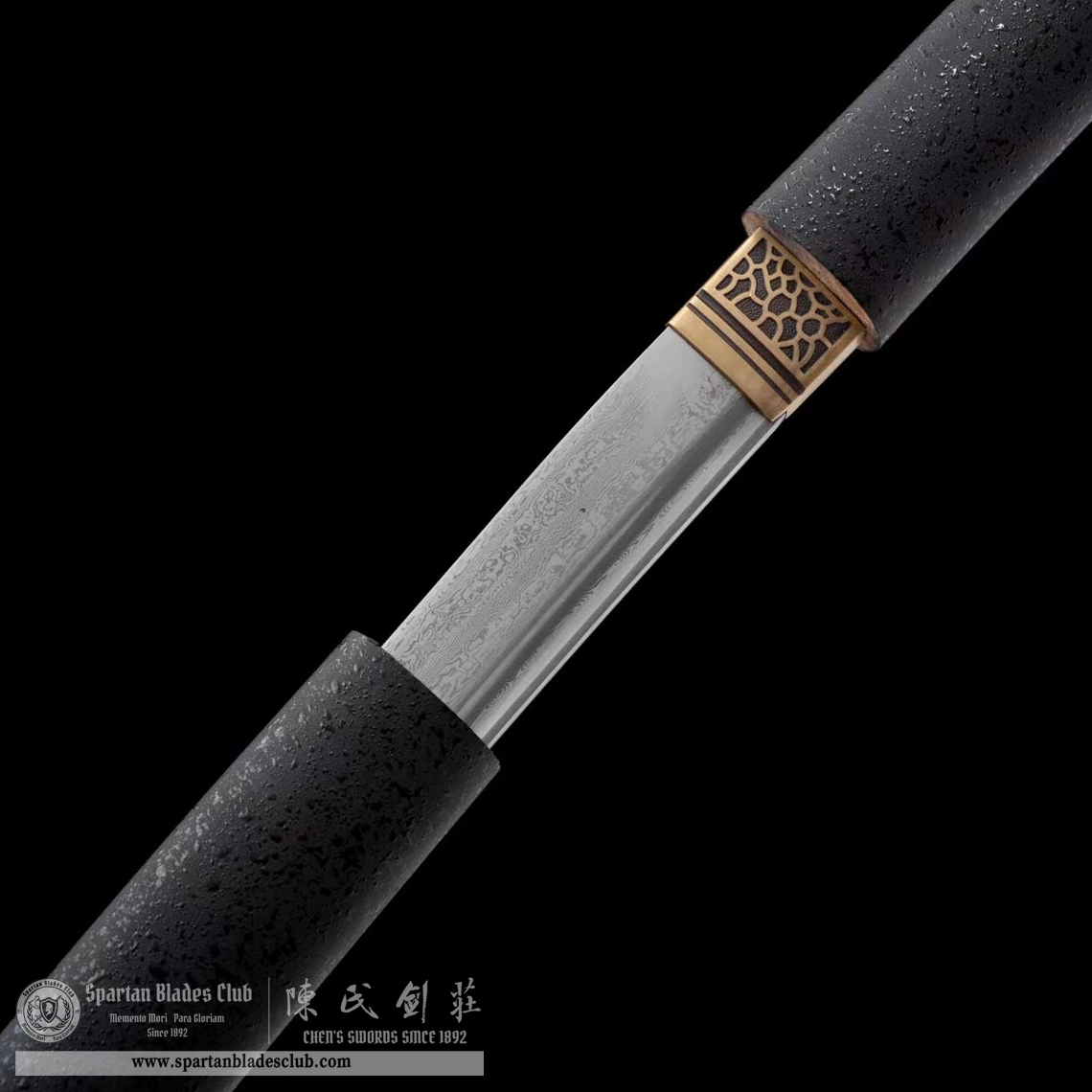 TL31 | Kokutan Komarumaru | Shirasaya | Katana | Damascus Steel | Black | Solid Wood | Battle-Ready | Full-tang | Spartan Blades Club | CHEN'S SWORDS 1892 - Spartan Blades Club - 陳氏劍莊1892