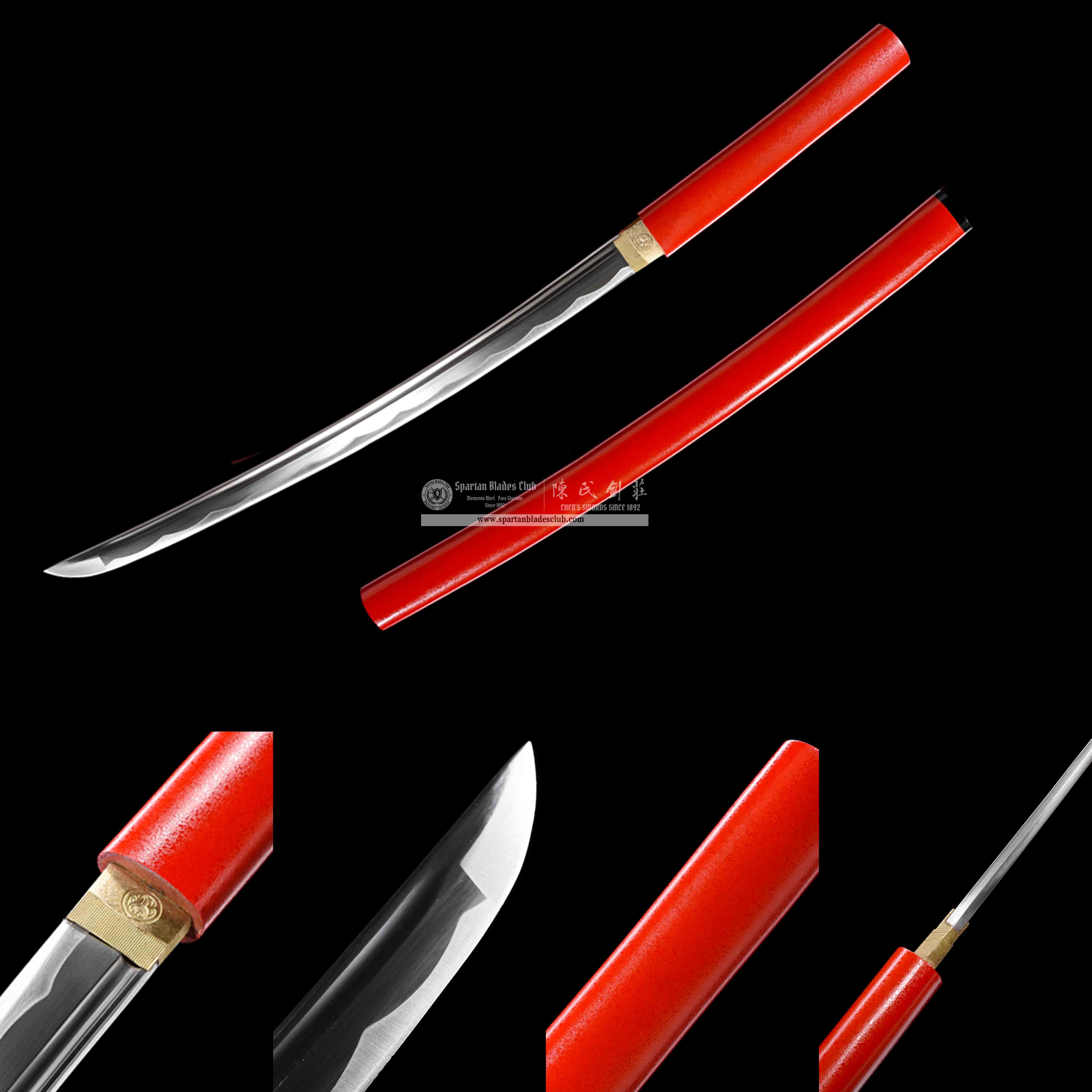 HW17 | Shukaku Blade | Shirasaya | Tanto | Carbon Steel | Red | Battle-Ready | Full-tang | Spartan Blades Club | CHEN'S SWORDS 1892 - Spartan Blades Club - 陳氏劍莊1892