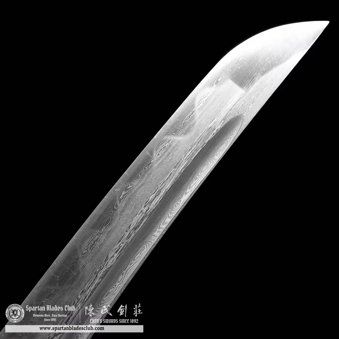 TL36 | Hoshizuri Blade | Shirasaya | Tanto | Damascus Steel | Clay-tempered | Real Hamon | Black | Battle-Ready | Full-tang | Spartan Blades Club | CHEN'S SWORDS 1892 - Spartan Blades Club - 陳氏劍莊1892