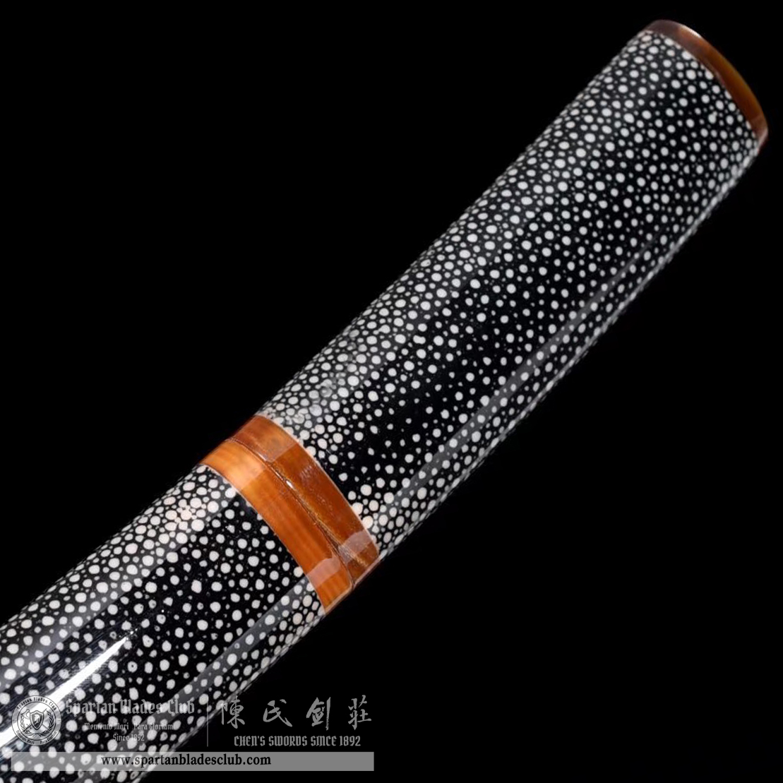 TL35 | Kokosho Blade | Shirasaya | Tanto | T10 Steel | Clay-tempered | Real Hamon | Black | Fish Skin | Battle-Ready | Full-tang | Spartan Blades Club | CHEN'S SWORDS 1892 - Spartan Blades Club - 陳氏劍莊1892