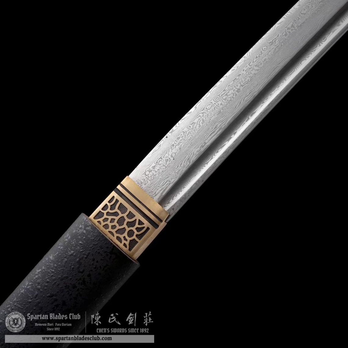 TL31 | Kokutan Komarumaru | Shirasaya | Katana | Damascus Steel | Black | Solid Wood | Battle-Ready | Full-tang | Spartan Blades Club | CHEN'S SWORDS 1892 - Spartan Blades Club - 陳氏劍莊1892