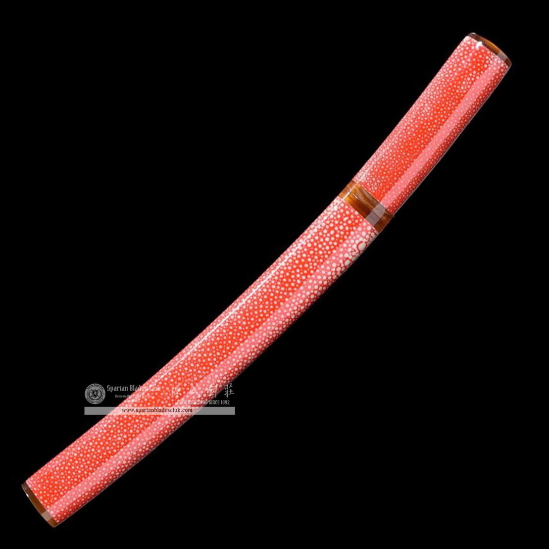 TL34 | Shukosho Blade | Shirasaya | Tanto | T10 Steel | Clay-tempered | Real Hamon | red | Fish Skin | Battle-Ready | Full-tang | Spartan Blades Club | CHEN'S SWORDS 1892 - Spartan Blades Club - 陳氏劍莊1892