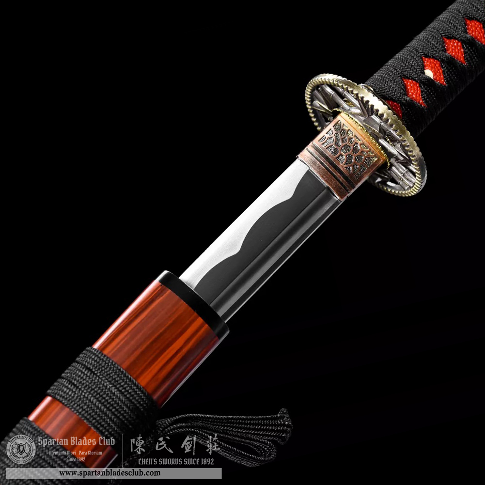 HW15 | Sekichiku Wakizashi | Carbon Steel | Red | Bamboo | Battle-Ready | Full-tang | Spartan Blades Club | CHEN'S SWORDS 1892 - Spartan Blades Club - 陳氏劍莊1892