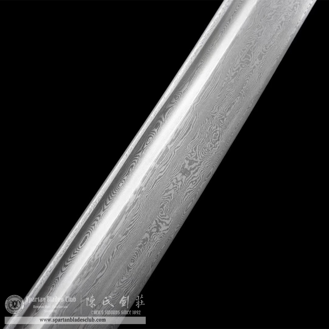 TL31 | Kokutan Komarumaru | Shirasaya | Katana | Damascus Steel | Black | Solid Wood | Battle-Ready | Full-tang | Spartan Blades Club | CHEN'S SWORDS 1892 - Spartan Blades Club - 陳氏劍莊1892