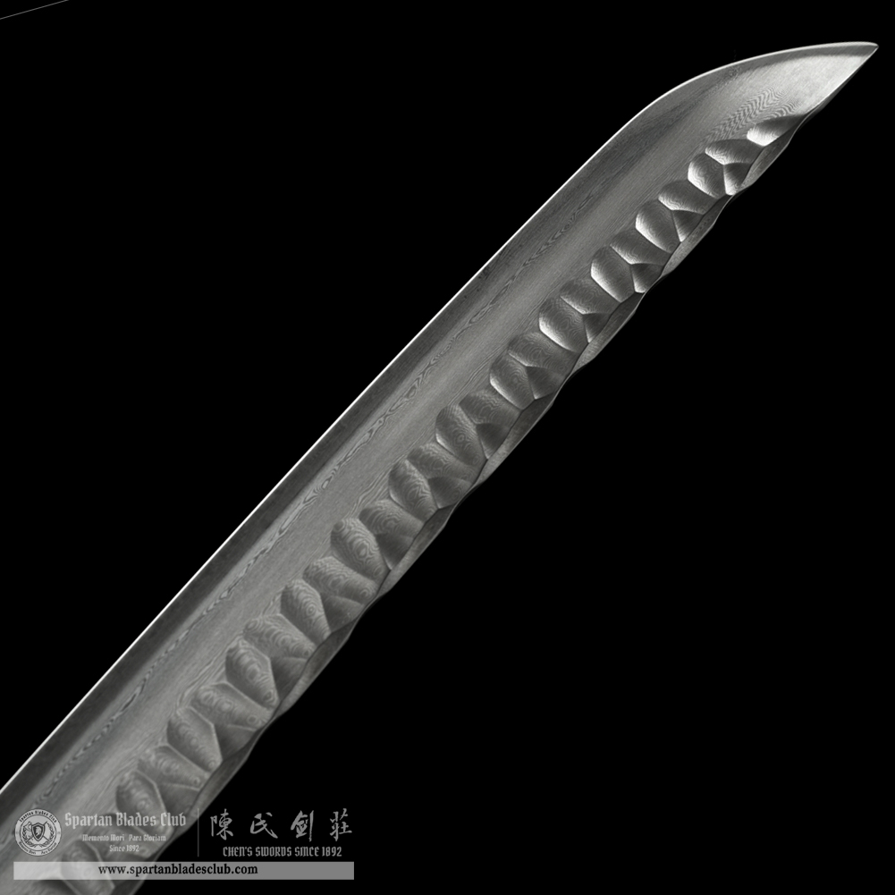 HW18 | Ryuga Jinba Blade | Shirasaya | Katana | Damascus Steel | Rosewood | Battle-Ready | Full-tang | Spartan Blades Club | CHEN'S SWORDS 1892 - Spartan Blades Club - 陳氏劍莊1892