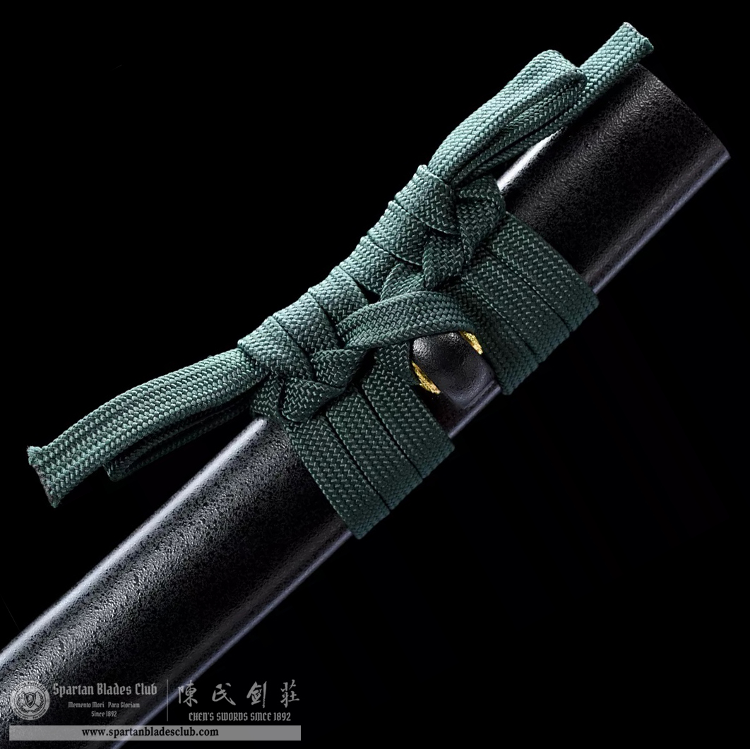 HW16 | Bokusho Wakizashi | T8 Steel (High Carbon Steel) | Clay-tempered | Real Hamon | Black&Green | Battle-Ready | Full-tang | Spartan Blades Club | CHEN'S SWORDS 1892 - Spartan Blades Club - 陳氏劍莊1892