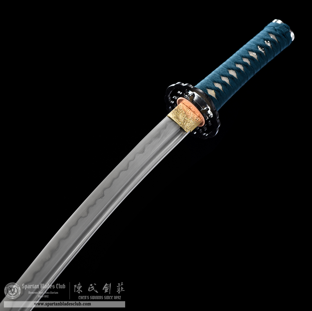 HW16 | Bokusho Wakizashi | T8 Steel (High Carbon Steel) | Clay-tempered | Real Hamon | Black&Green | Battle-Ready | Full-tang | Spartan Blades Club | CHEN'S SWORDS 1892 - Spartan Blades Club - 陳氏劍莊1892
