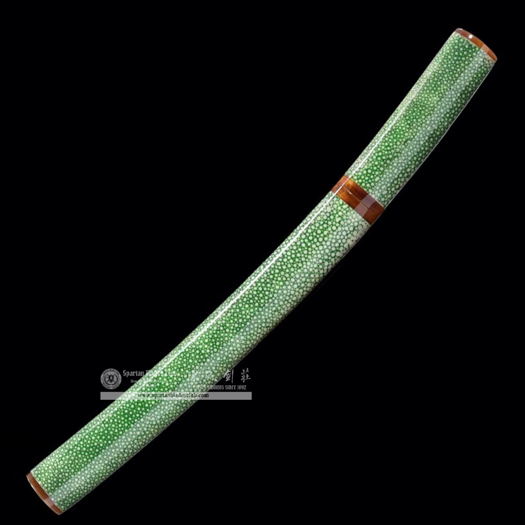 TL33 | Ryokosho Blade | Shirasaya | Tanto | T10 Steel | Clay-tempered | Real Hamon | Green | Fish Skin | Battle-Ready | Full-tang | Spartan Blades Club | CHEN'S SWORDS 1892 - Spartan Blades Club - 陳氏劍莊1892