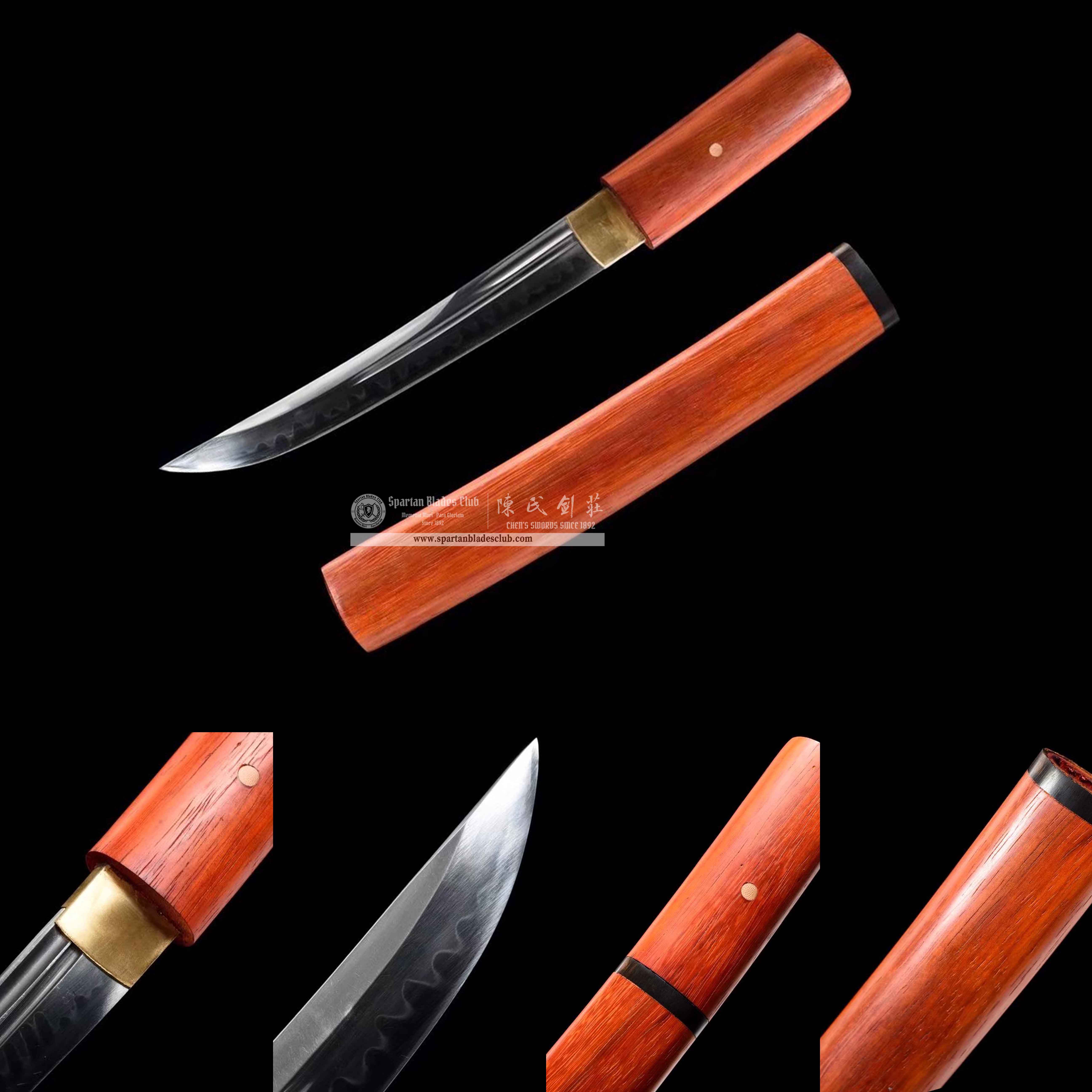 TL29 | HongMu Blade | Tanto | Shirasaya | T10 Steel | Clay-tempered | Real Hamon | Orange | Battle-Ready | Full-tang | Spartan Blades Club | CHEN'S SWORDS 1892 - Spartan Blades Club - 陳氏劍莊1892