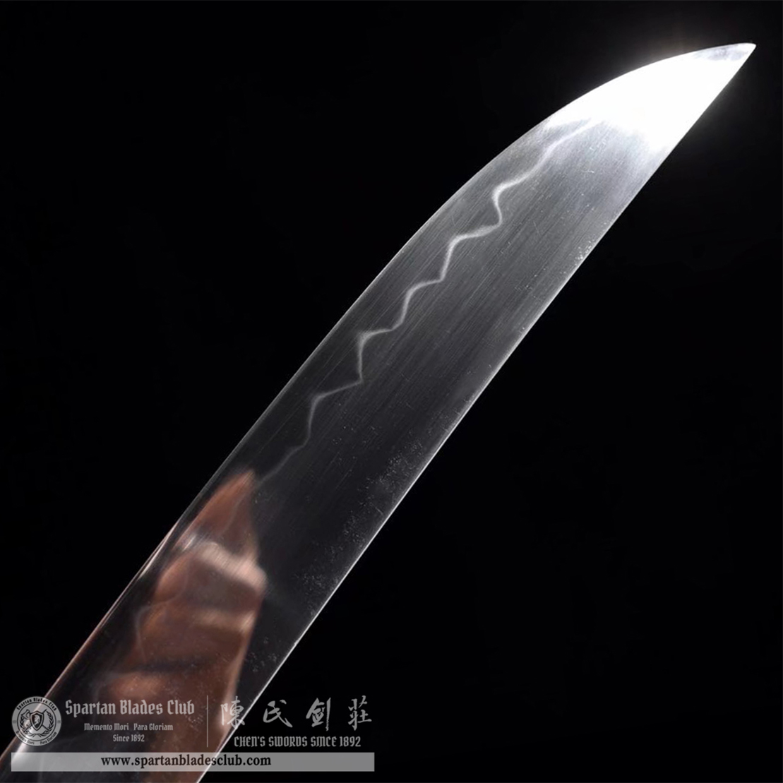 TL34 | Shukosho Blade | Shirasaya | Tanto | T10 Steel | Clay-tempered | Real Hamon | red | Fish Skin | Battle-Ready | Full-tang | Spartan Blades Club | CHEN'S SWORDS 1892 - Spartan Blades Club - 陳氏劍莊1892
