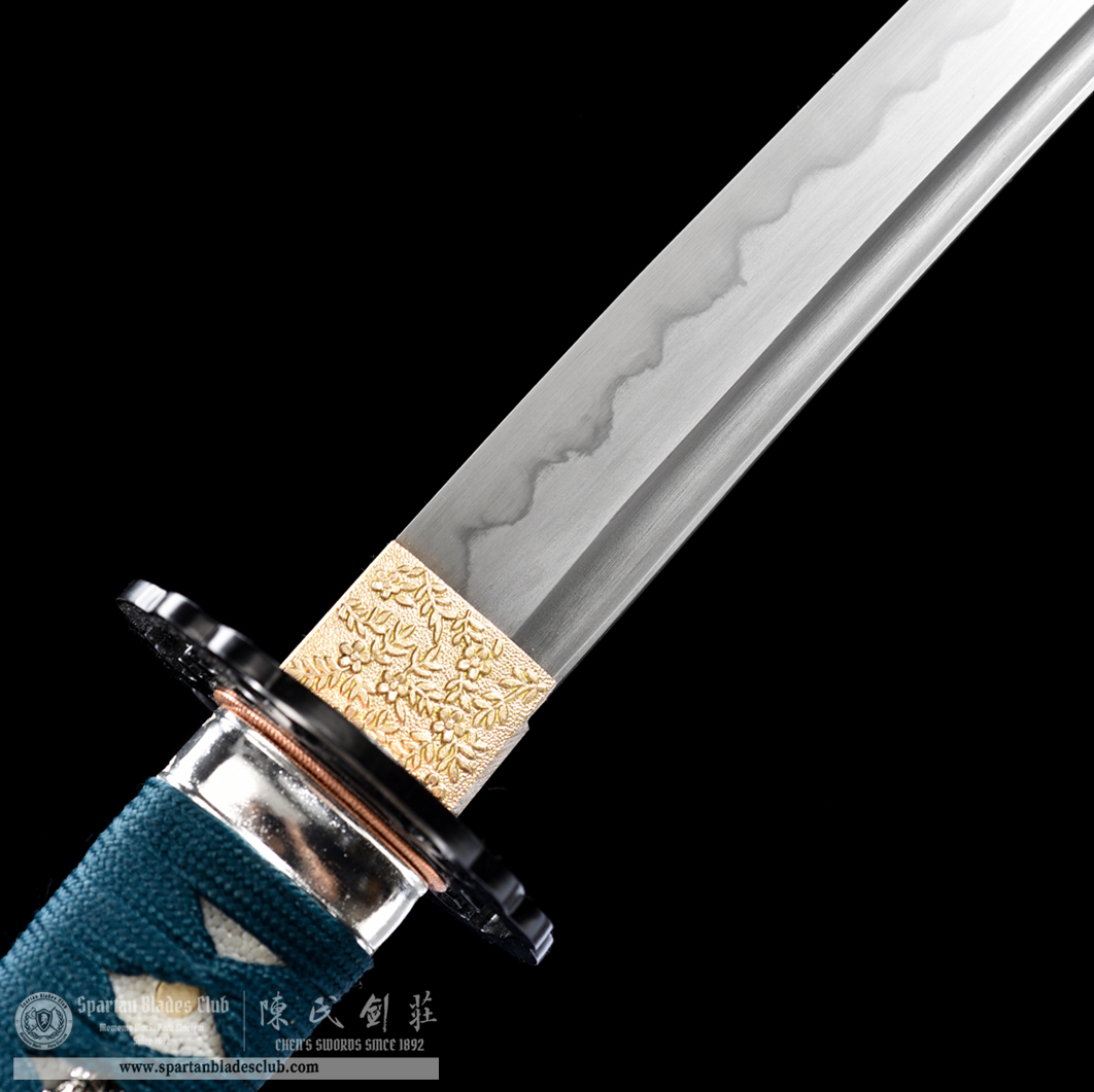 HW16 | Bokusho Wakizashi | T8 Steel (High Carbon Steel) | Clay-tempered | Real Hamon | Black&Green | Battle-Ready | Full-tang | Spartan Blades Club | CHEN'S SWORDS 1892 - Spartan Blades Club - 陳氏劍莊1892