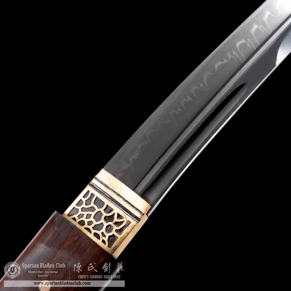 TL30 | Kokutan Komarumaru | Shirasaya | Tanto | T10 Steel | Clay-tempered | Real Hamon | Black | ebony wood | Battle-Ready | Full-tang | Spartan Blades Club | CHEN'S SWORDS 1892 - Spartan Blades Club - 陳氏劍莊1892